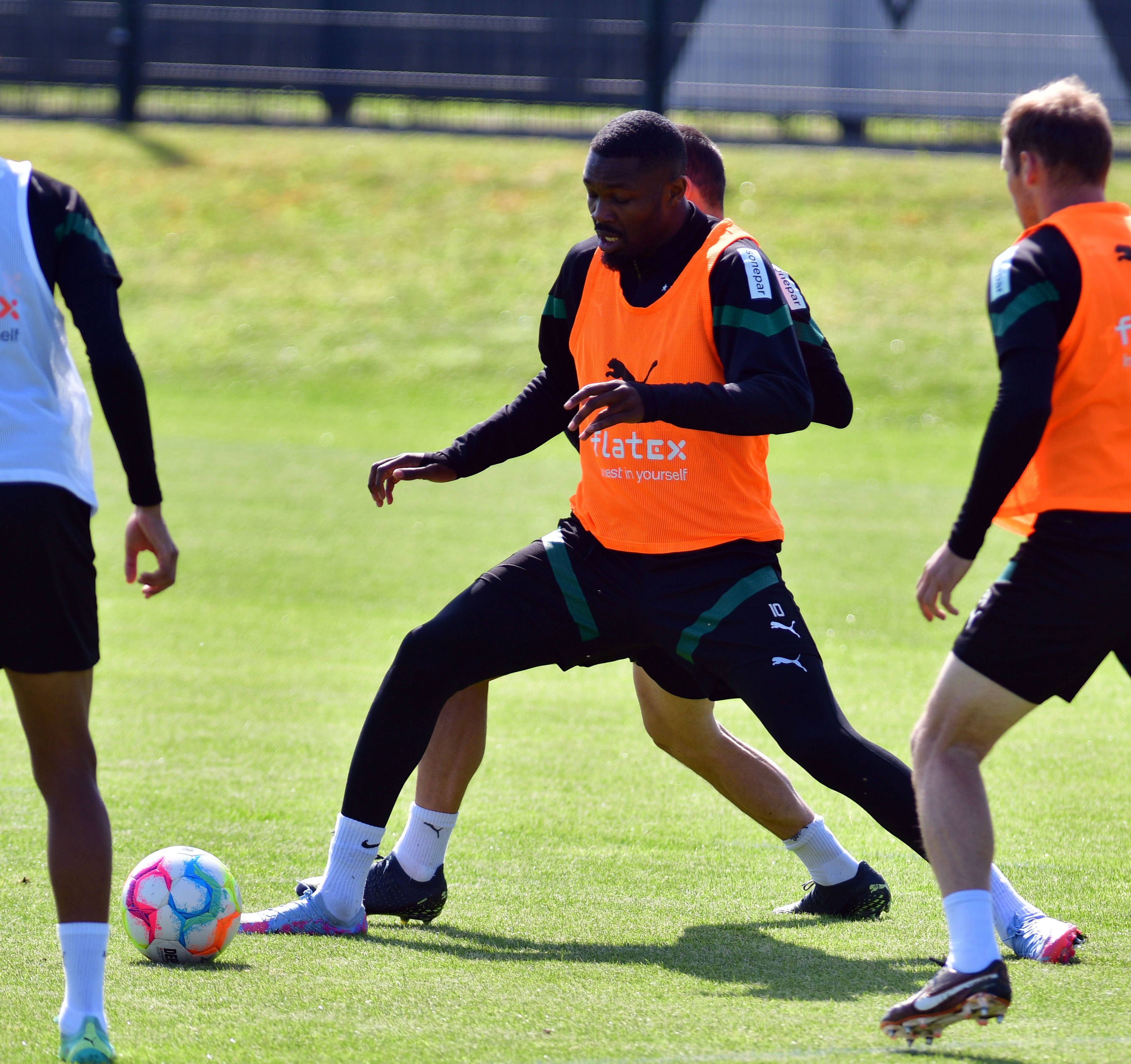 Marcus Thuram beim Training von Borussia Mönchengladbach am 17. Mai 2023.