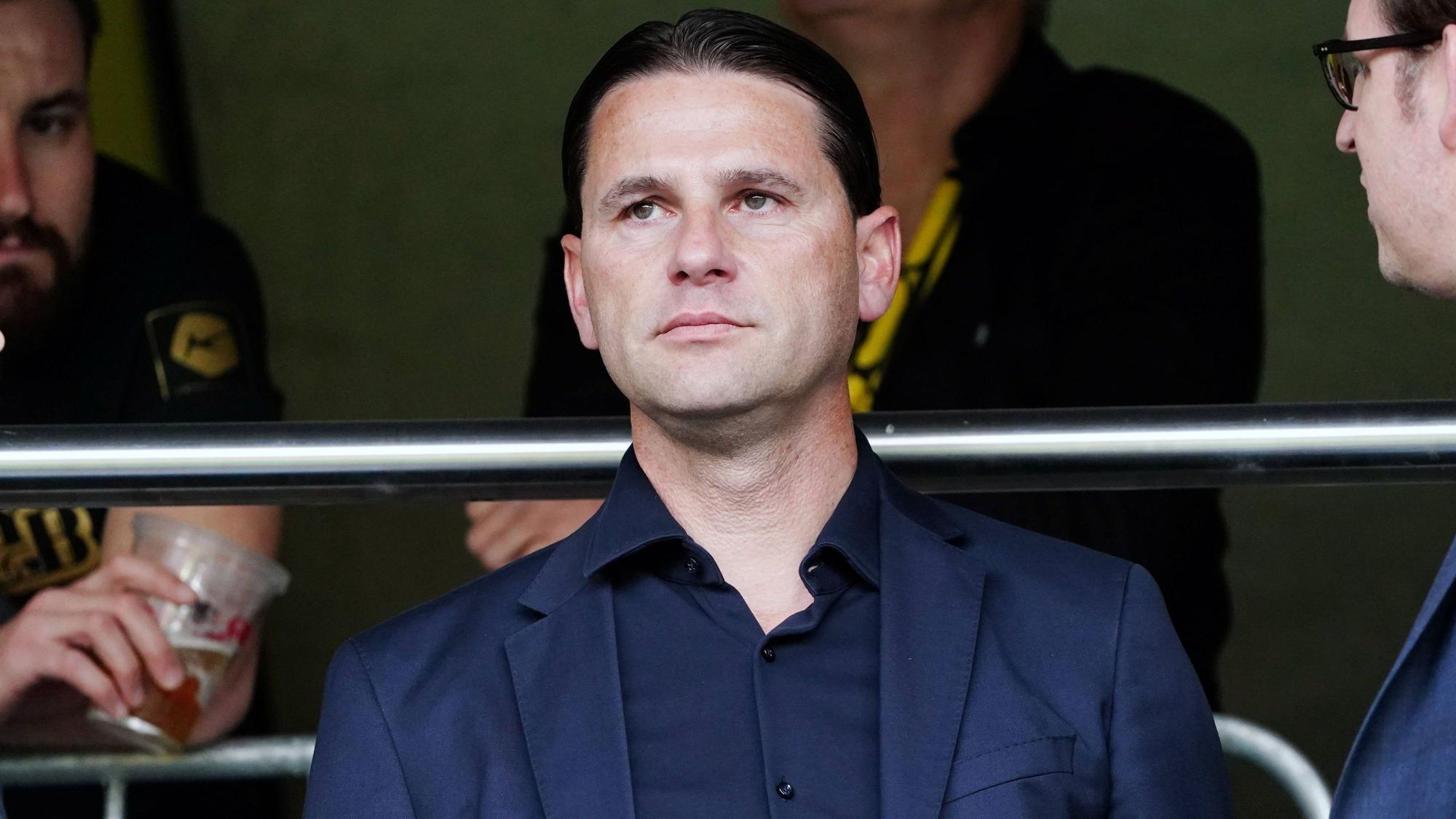 Gerardo Seoane, am 4. Juni 2023 beim Finale des Schweizer Cups zwischen den Young Boys Bern und dem FC Lugano auf der Tribüne.