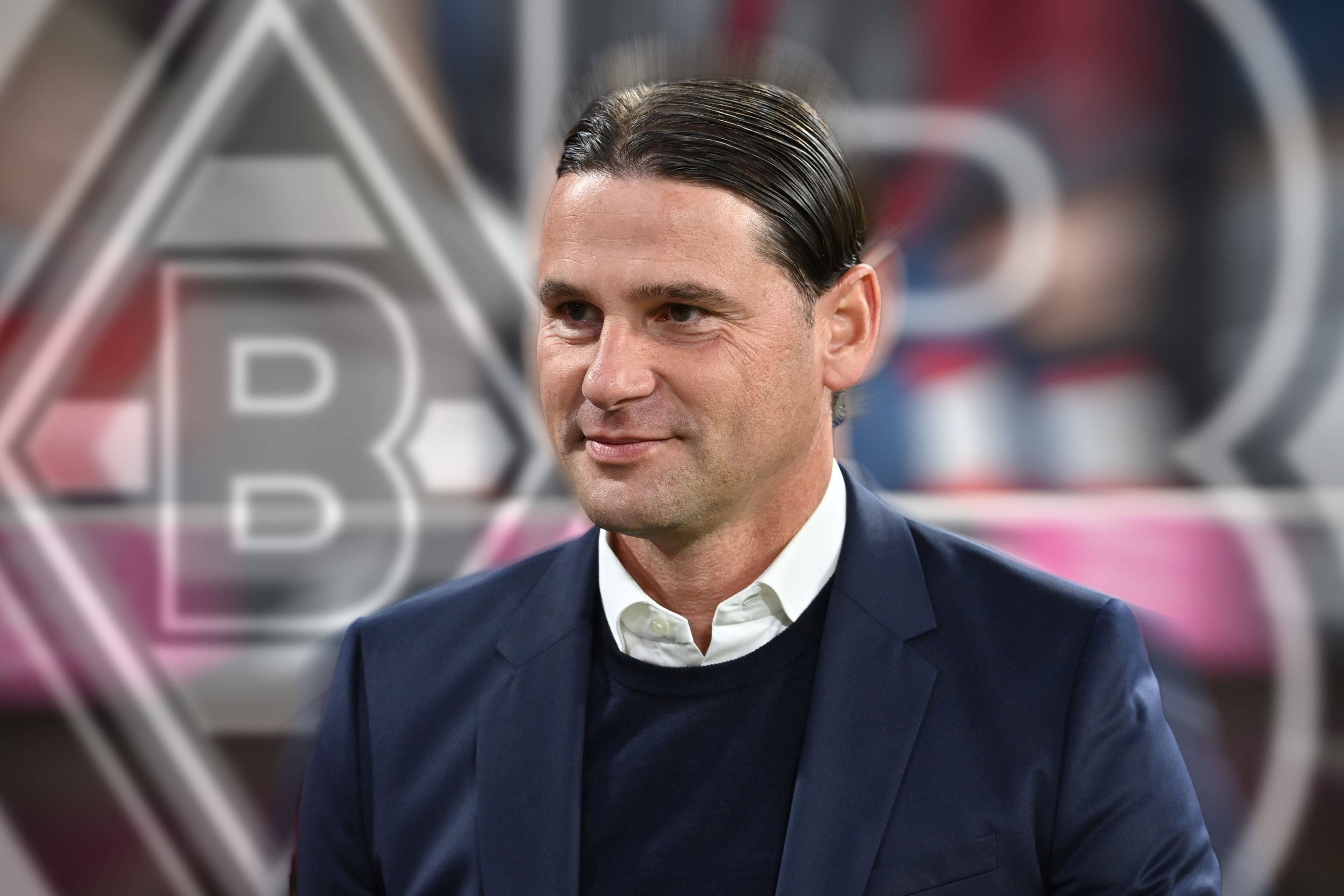 Gerardo Seoane ist neuer Trainer von Borussia Mönchengladbach. Die Fotomontage zeigt den Kopf des Schweizers vor der Raute.