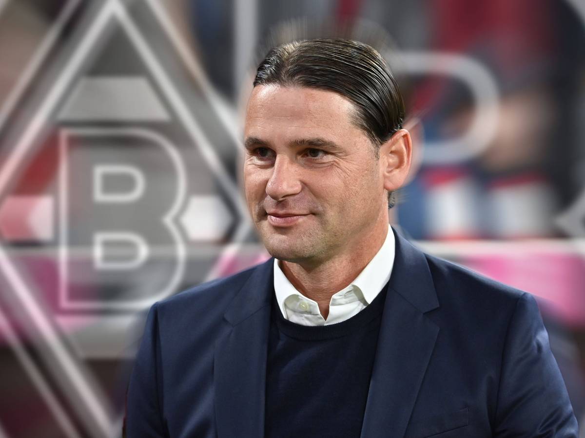 Gerardo Seoane ist neuer Trainer von Borussia Mönchengladbach. Die Fotomontage zeigt den Kopf des Schweizers vor der Raute.
