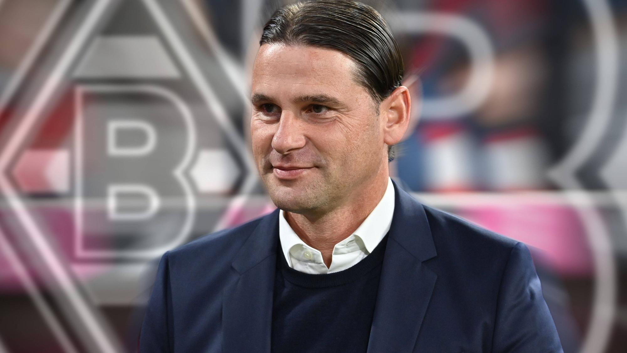 Gerardo Seoane ist neuer Trainer von Borussia Mönchengladbach. Die Fotomontage zeigt den Kopf des Schweizers vor der Raute.