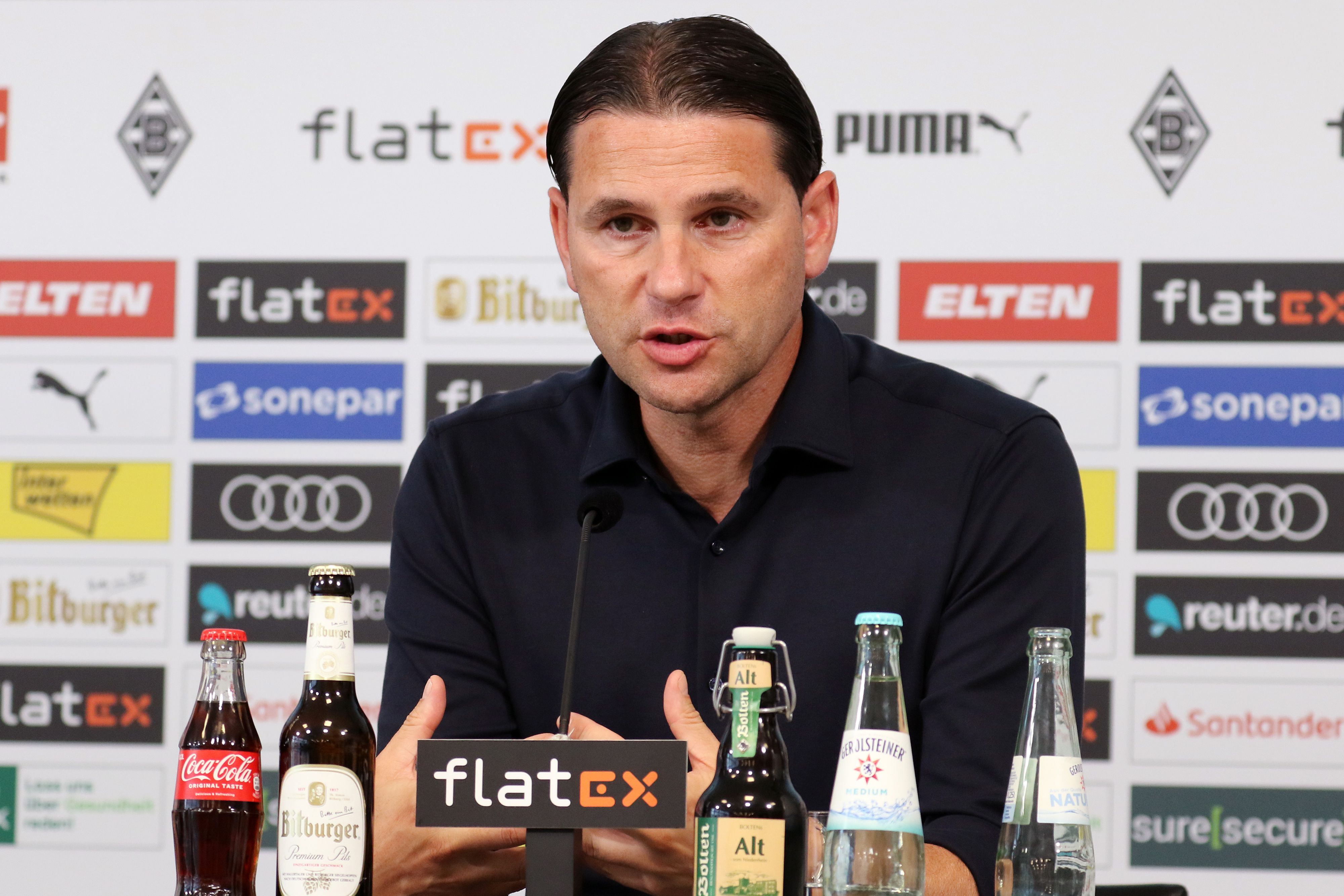 Gerardo Seoane bei seiner Vorstellung von Traner von Borussia Mönchengladbach am 9. Juni 2023.