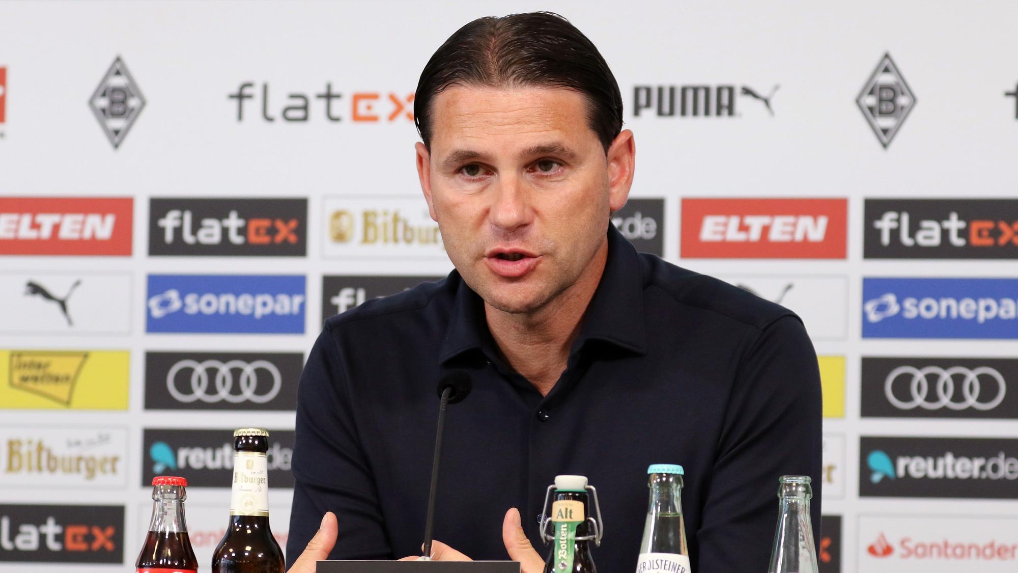 Gerardo Seoane bei seiner Vorstellung von Traner von Borussia Mönchengladbach am 9. Juni 2023.