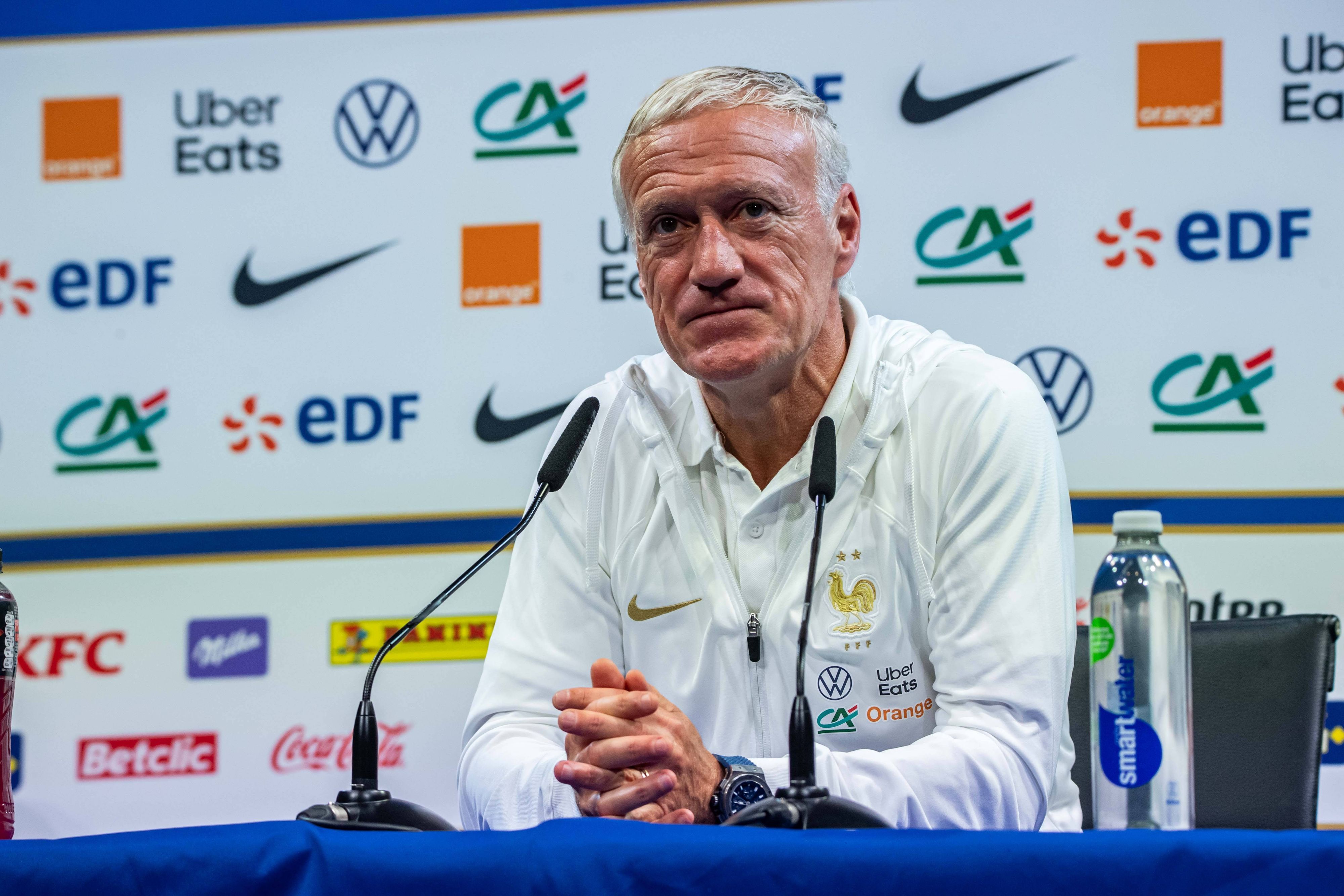 Didier Deschamps ist Cheftrainer der französischen Fußball-Nationalmannschaft. Hier ist er am 9. Juni 2023 während einer Pressekonferenz zu sehen.