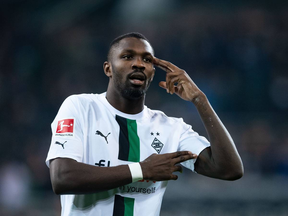 Torjubel von Marcus Thuram im Trikot von Borussia Mönchengladbach