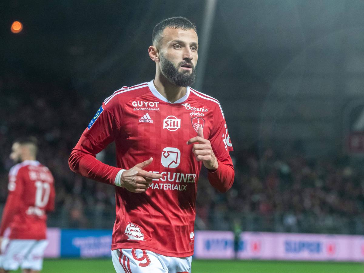 Franck Honorat von Stade Brest, hier bei einem Spiel gegen Olympique Lyon am 28. Dezember 2022, soll noch immer interessant für Borussia Mönchengladbach sein.