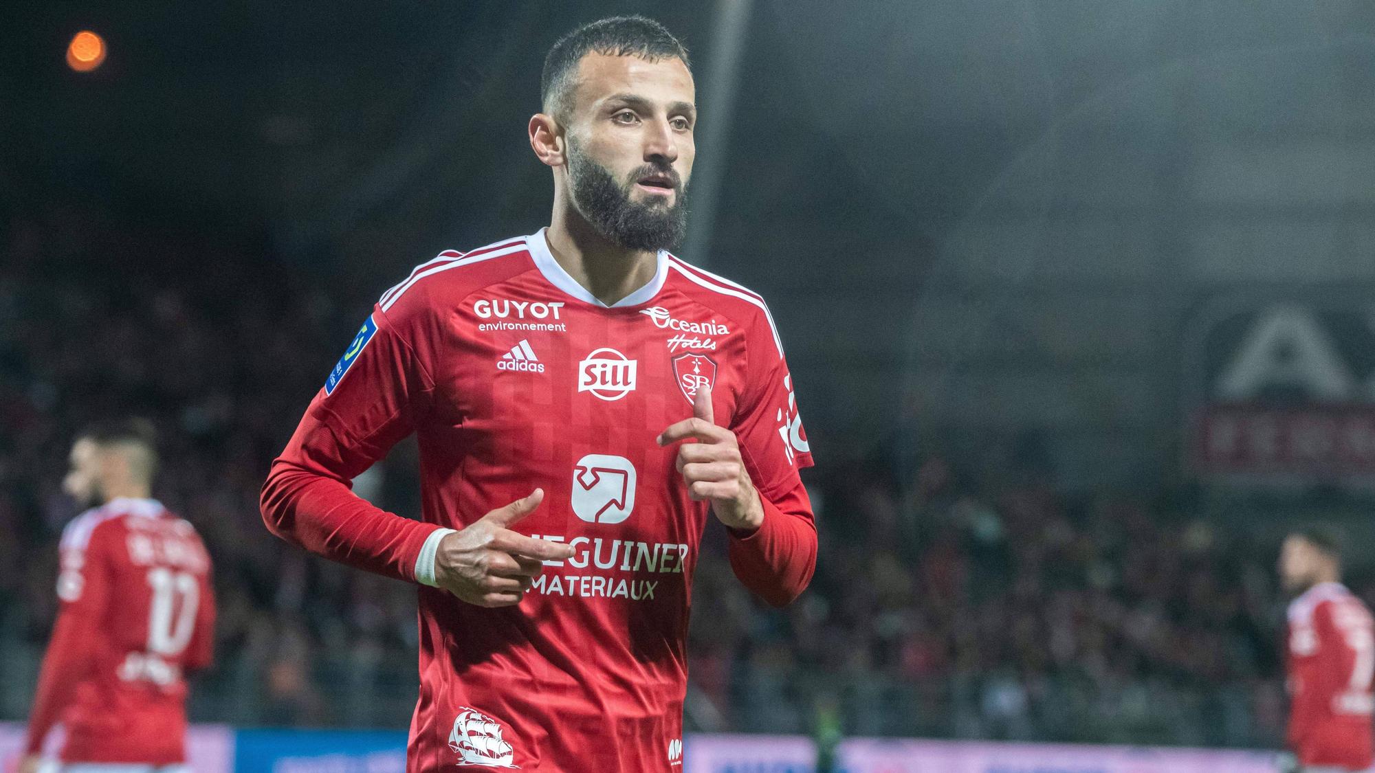Franck Honorat von Stade Brest, hier bei einem Spiel gegen Olympique Lyon am 28. Dezember 2022, soll noch immer interessant für Borussia Mönchengladbach sein.