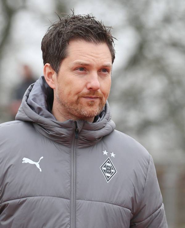 Mirko Sandmöller, NLZ-Direktor von Borussia Mönchengladbach, hier am 12. Februar 2023 beim Besuch eines U23-Spiels.