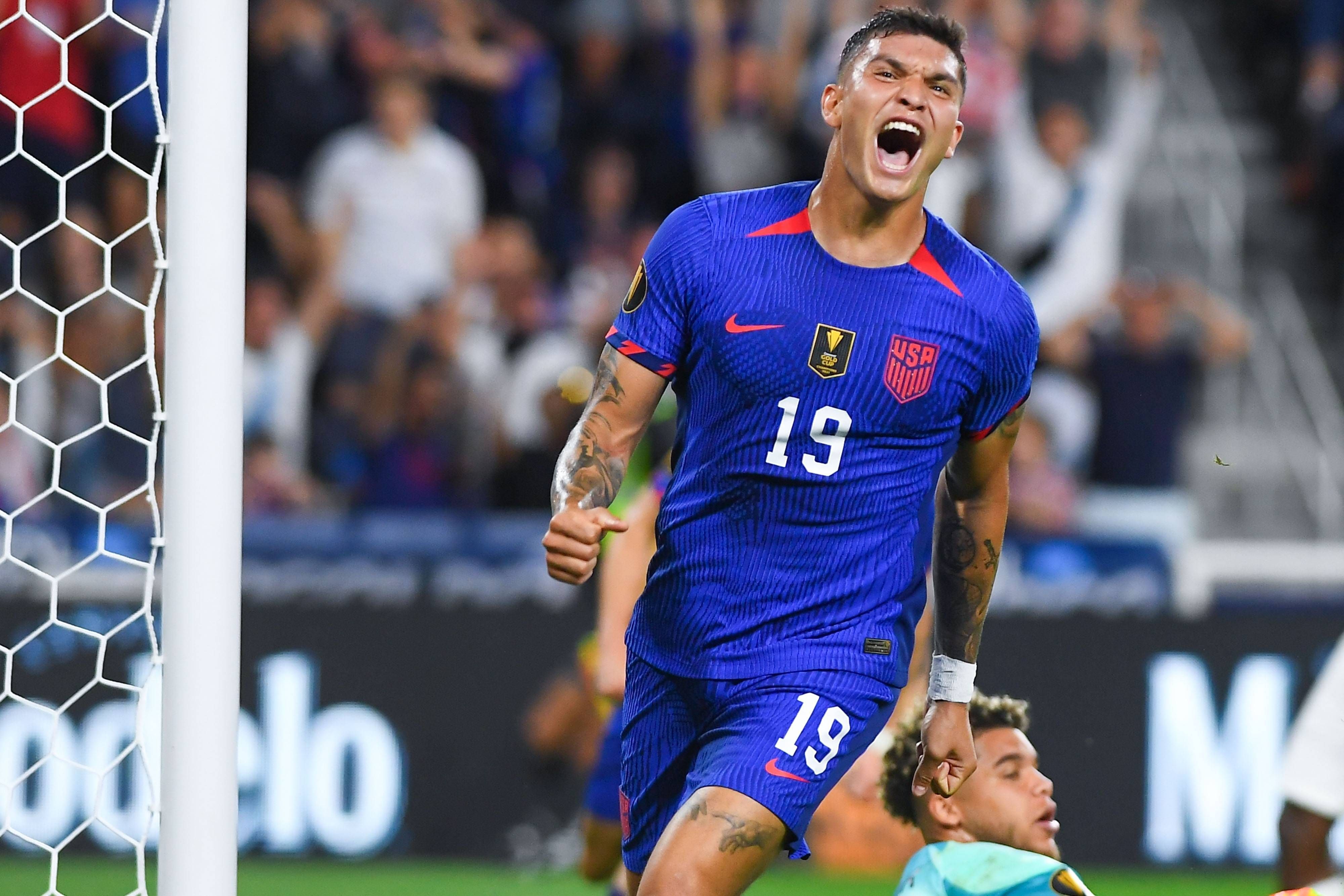 Brandon Vazquez, hier beim Spiel zwischen der US-amerikanischen Nationalmannschaft und Kanada im Viertelfinale des Gold-Cups am 10. Juli 2023.