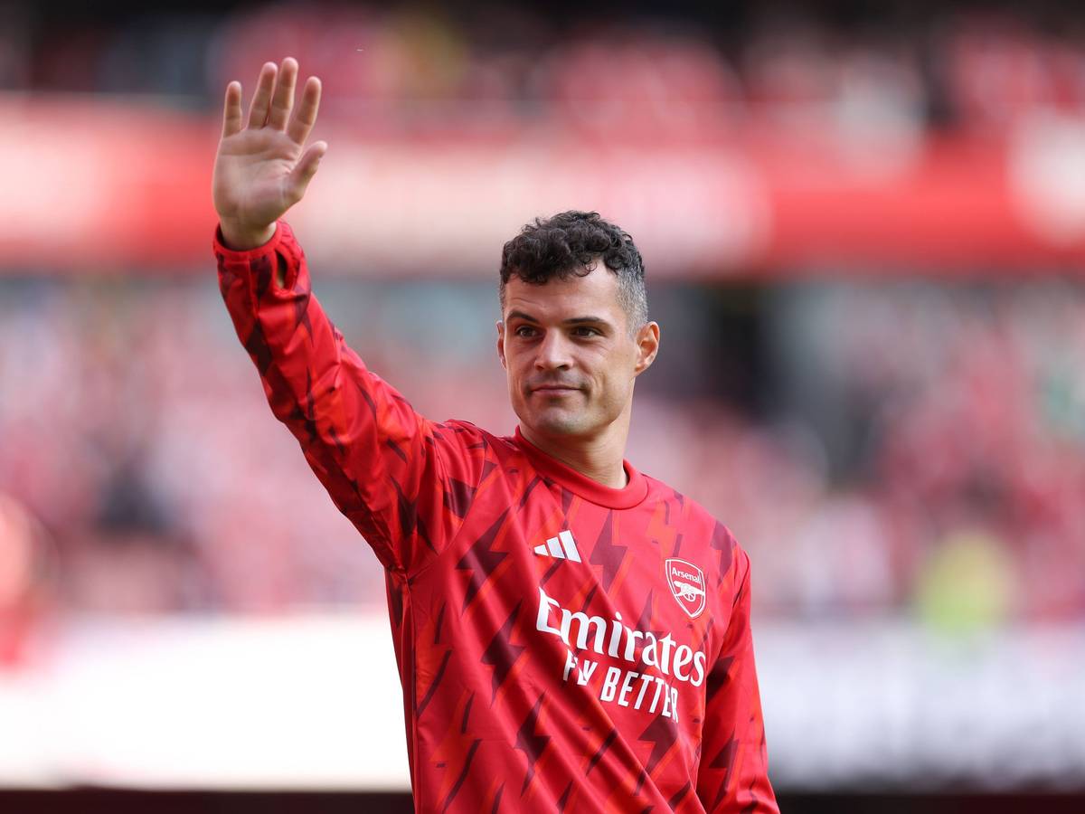 Granit Xhaka, ehemals Spieler von Borussia Mönchengladbach, hier am 28. Mai 2023 beim Spiel mit dem FC Arsenal gegen die Wolverhampton Wanderers.