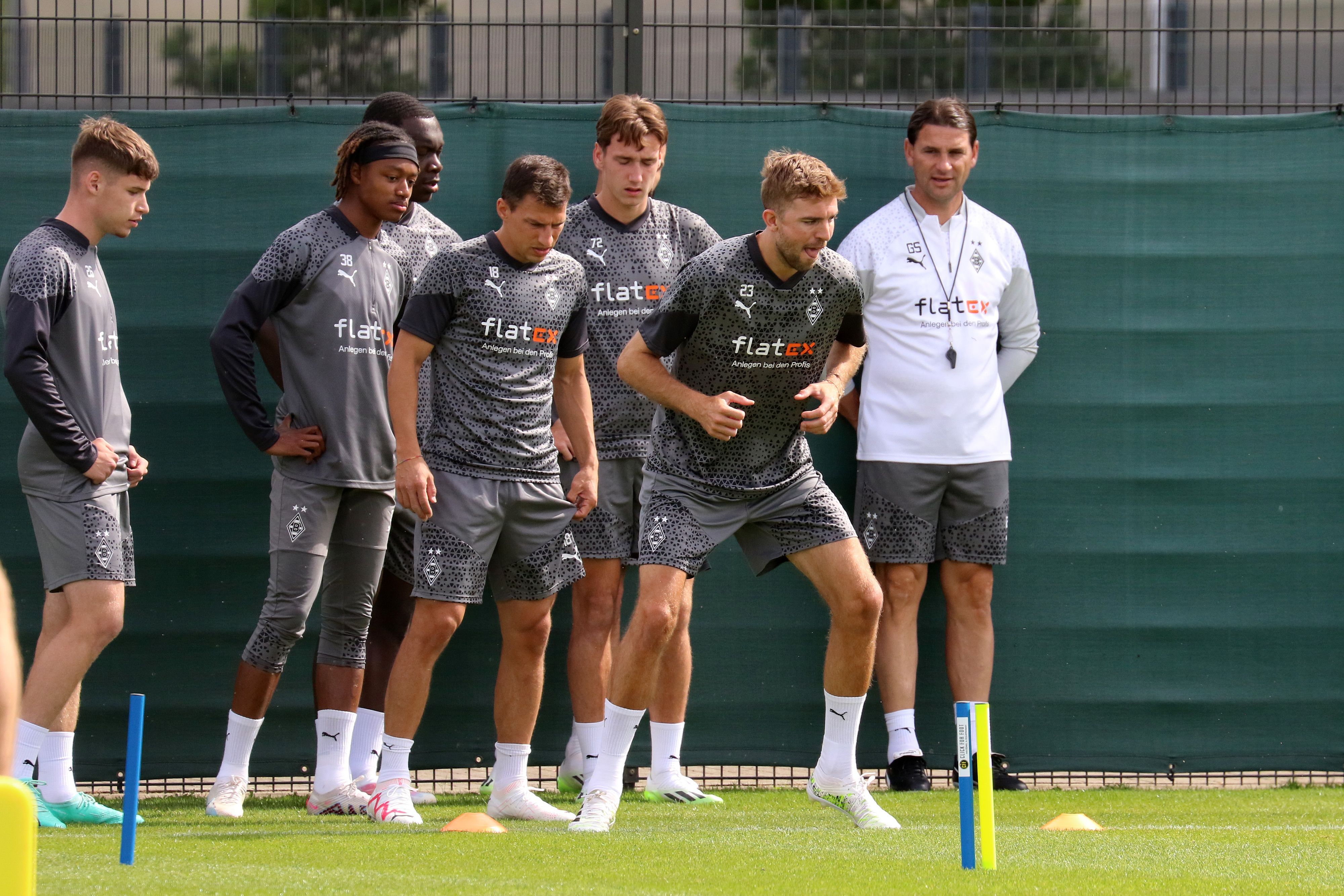 Das Team von Borussia Mönchengladbach, hier am 14. Juli 2023 bei einer Trainingseinheit im Borussia-Park.