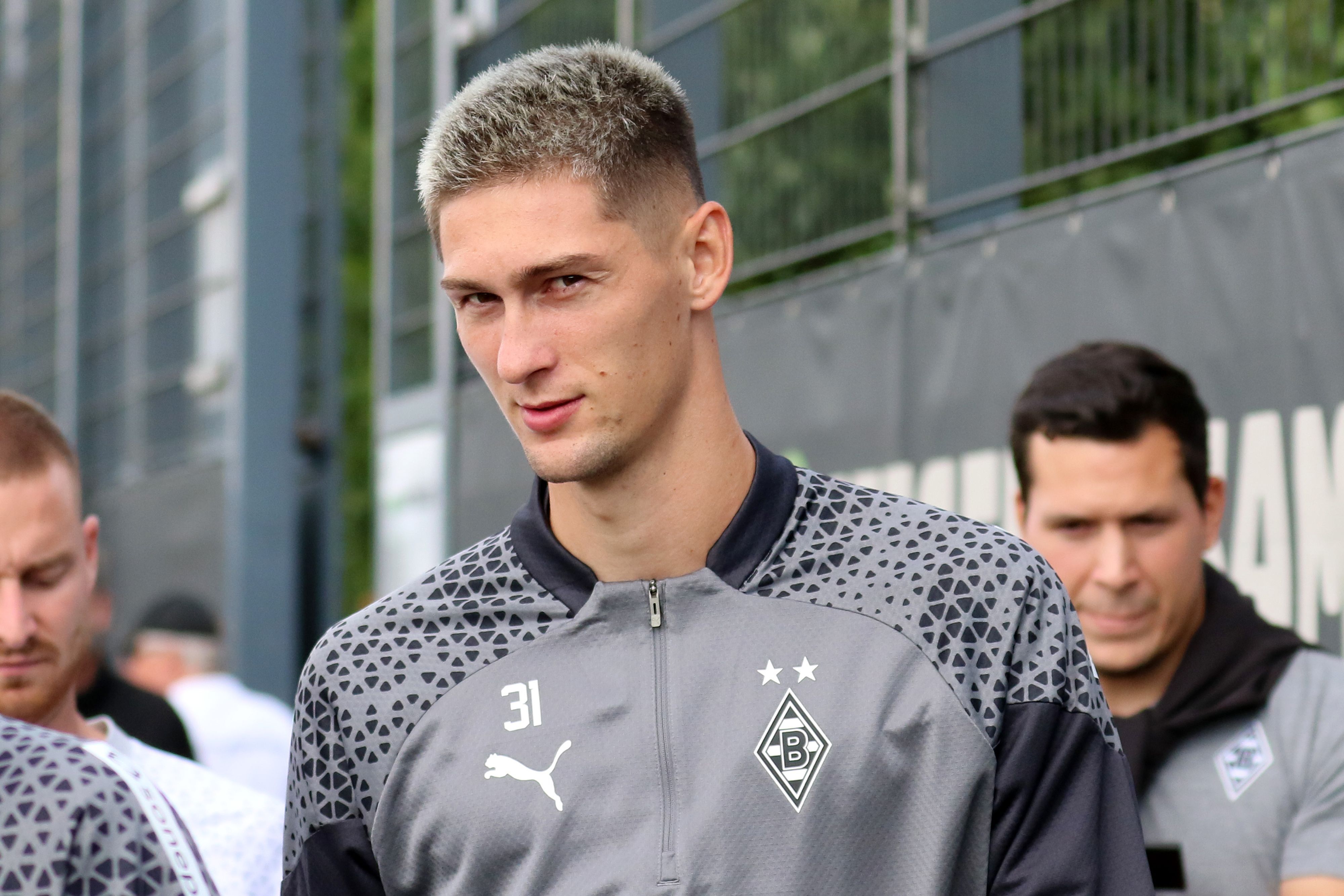 Tomas Cvancara, hier am 17. Juli 2023 bei seiner ersten Trainingseinheit mit dem Team von Borussia Mönchengladbach auf dem Trainingsplatz im Borussia-Park.