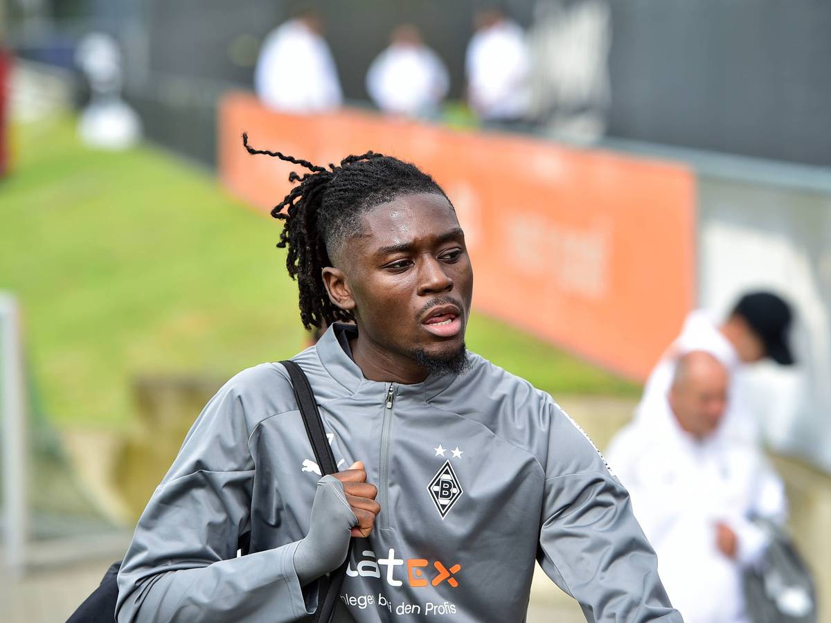 Manu Koné beim Training von Borussia Mönchengladbach im Borussia-Park am 2. August 2023.