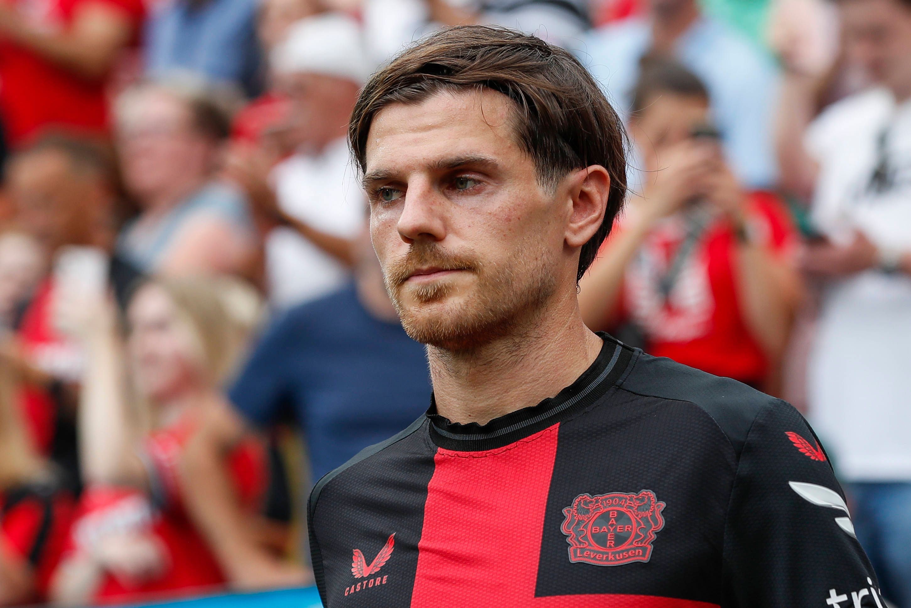 Jonas Hofmann, Ex-Spieler von Borussia Mönchengladbach, hier am 19. August 2023 beim Match zwischen Bayer Leverkusen und RB Leipzig in der BayArena.