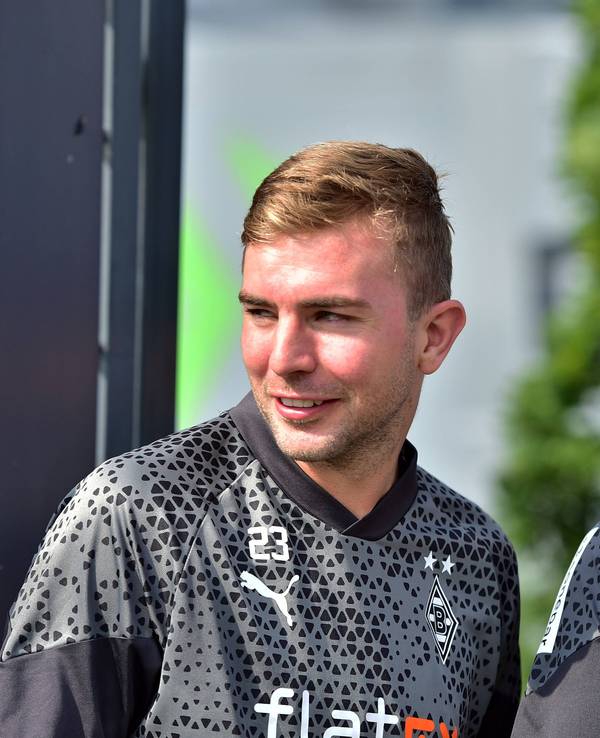 Christoph Kramer von Borussia Mönchengladbach, hier am 14. August 2023 beim Training auf dem Fohlenplatz im heimischen Borussia-Park.