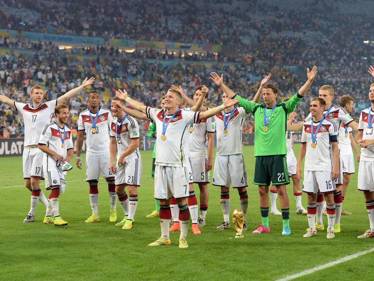 Die Weltmeister von 2014 feiern nach dem Finale.