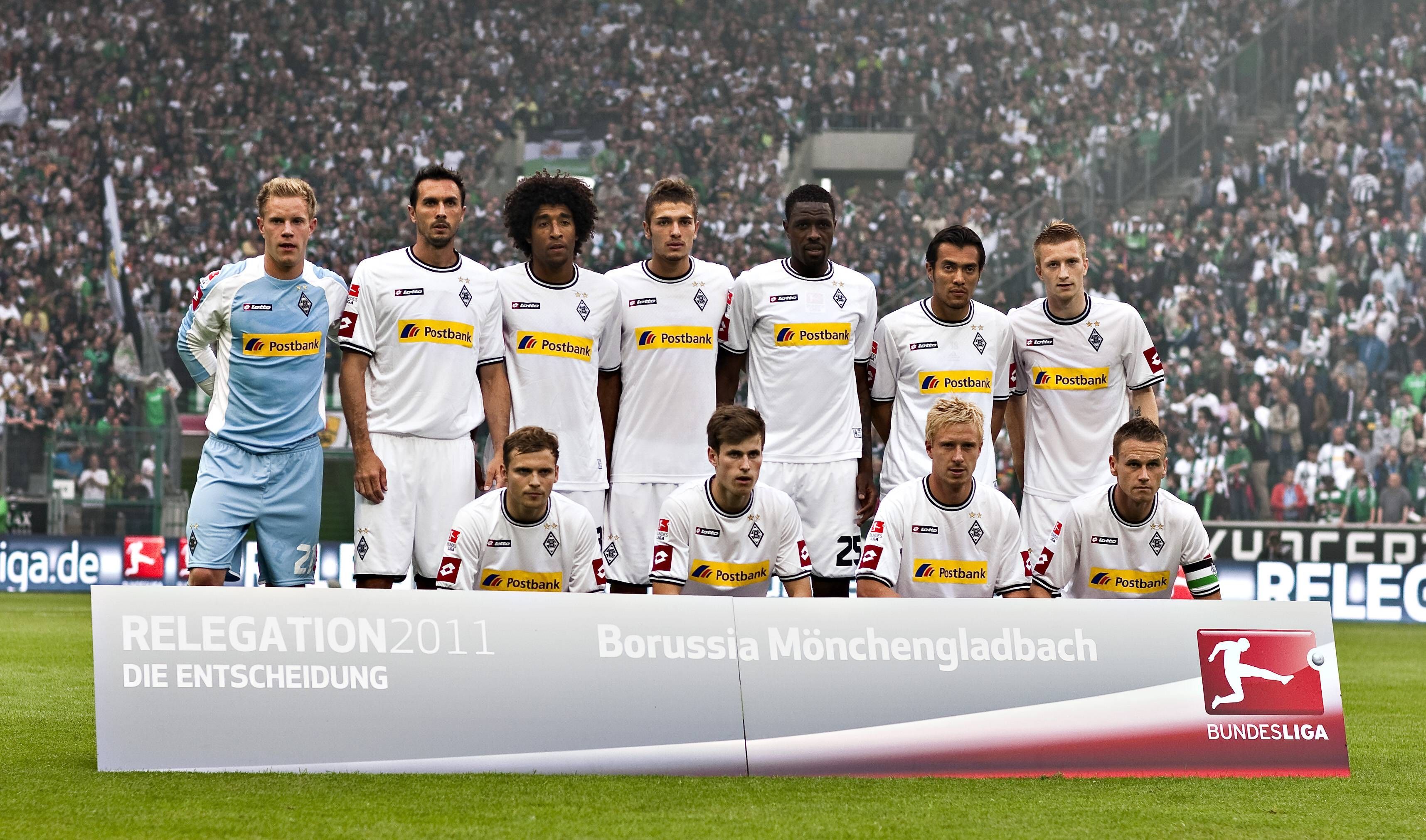 Die Borussia-Elf beim Hinspiel der Relegation.