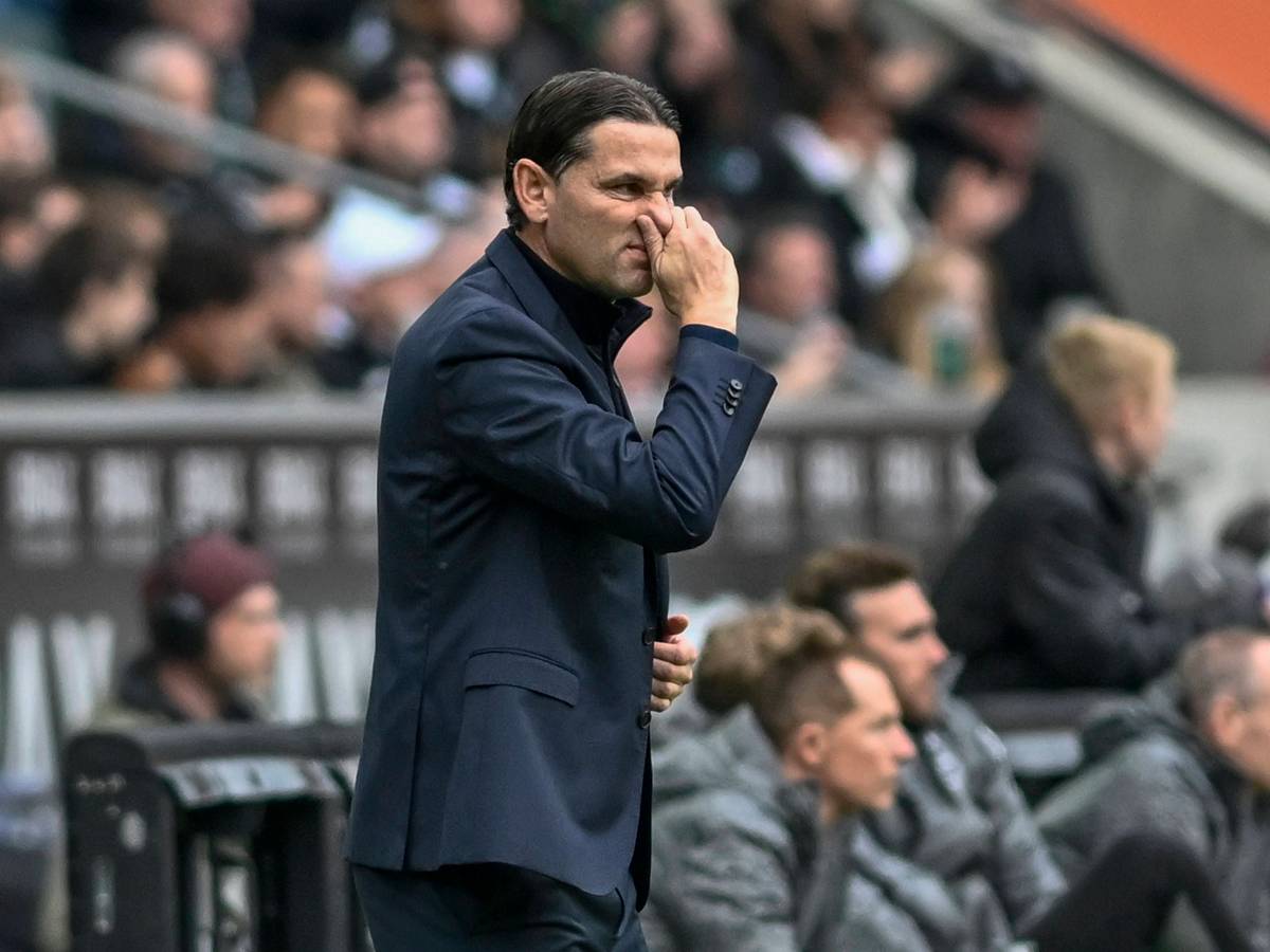 Gerardo Seoane greift sich an die Nase.
