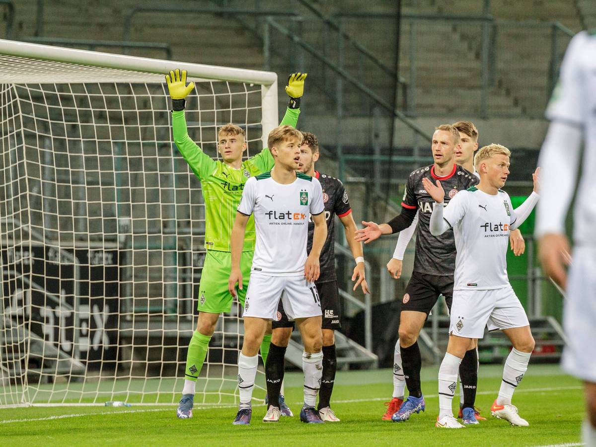 Jonas Kersken bei einem Spiel der Borussia-U23 gegen Rot-Weiss Essen im Borussia-Park.