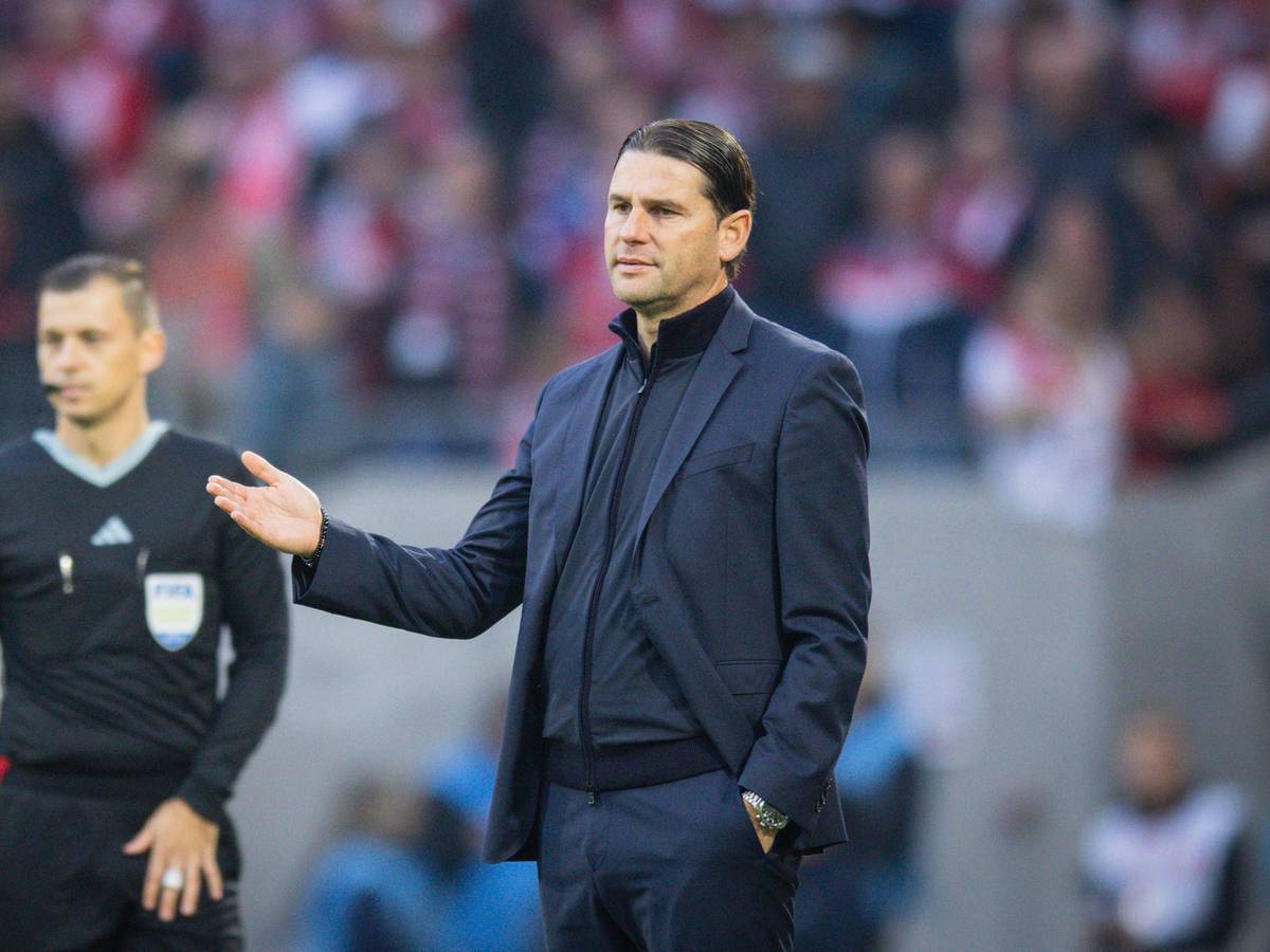 Gerardo Seoane gestikuliert am Spielfeldrand.