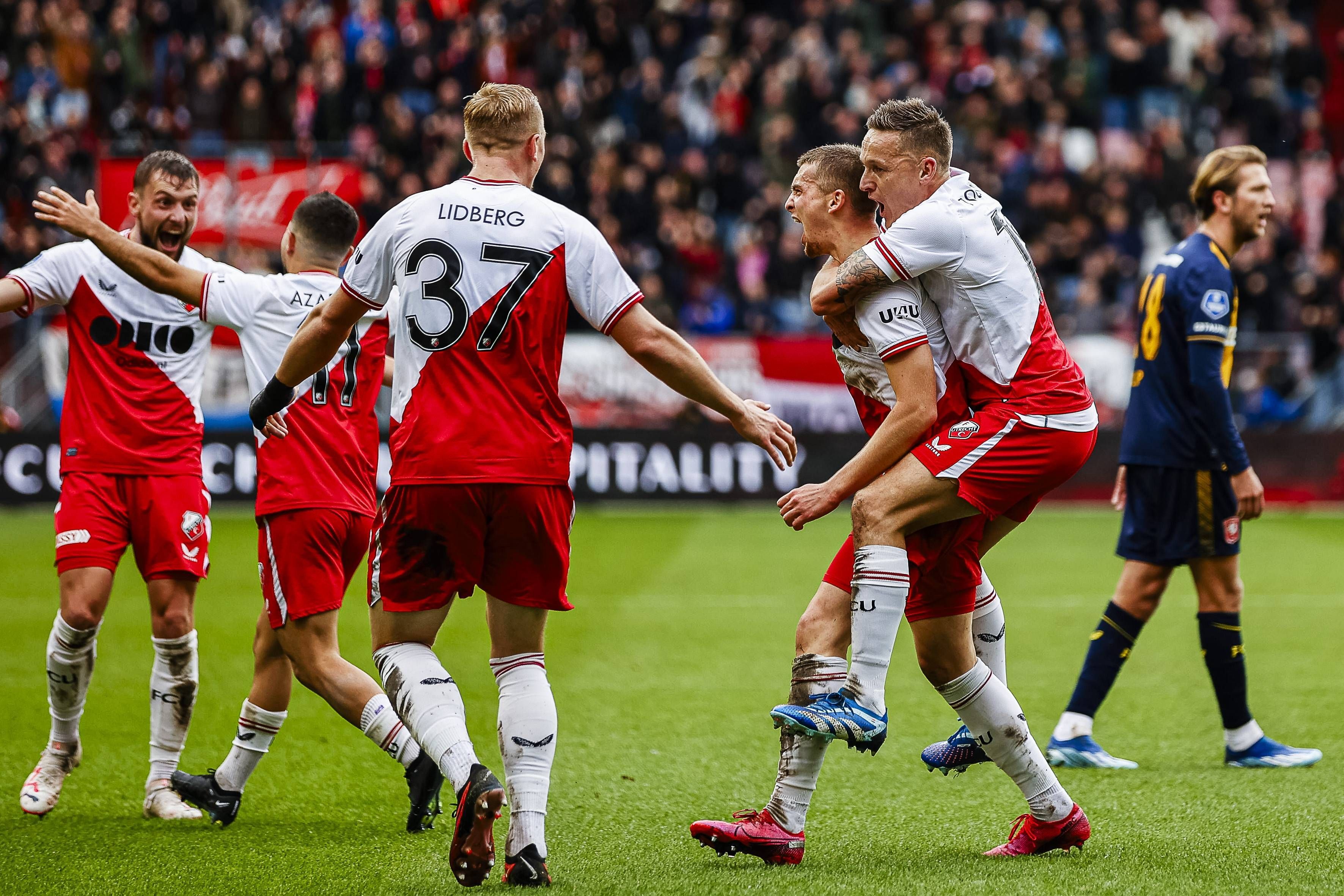 Die Spieler des FC Utrecht bejubeln einen Treffer