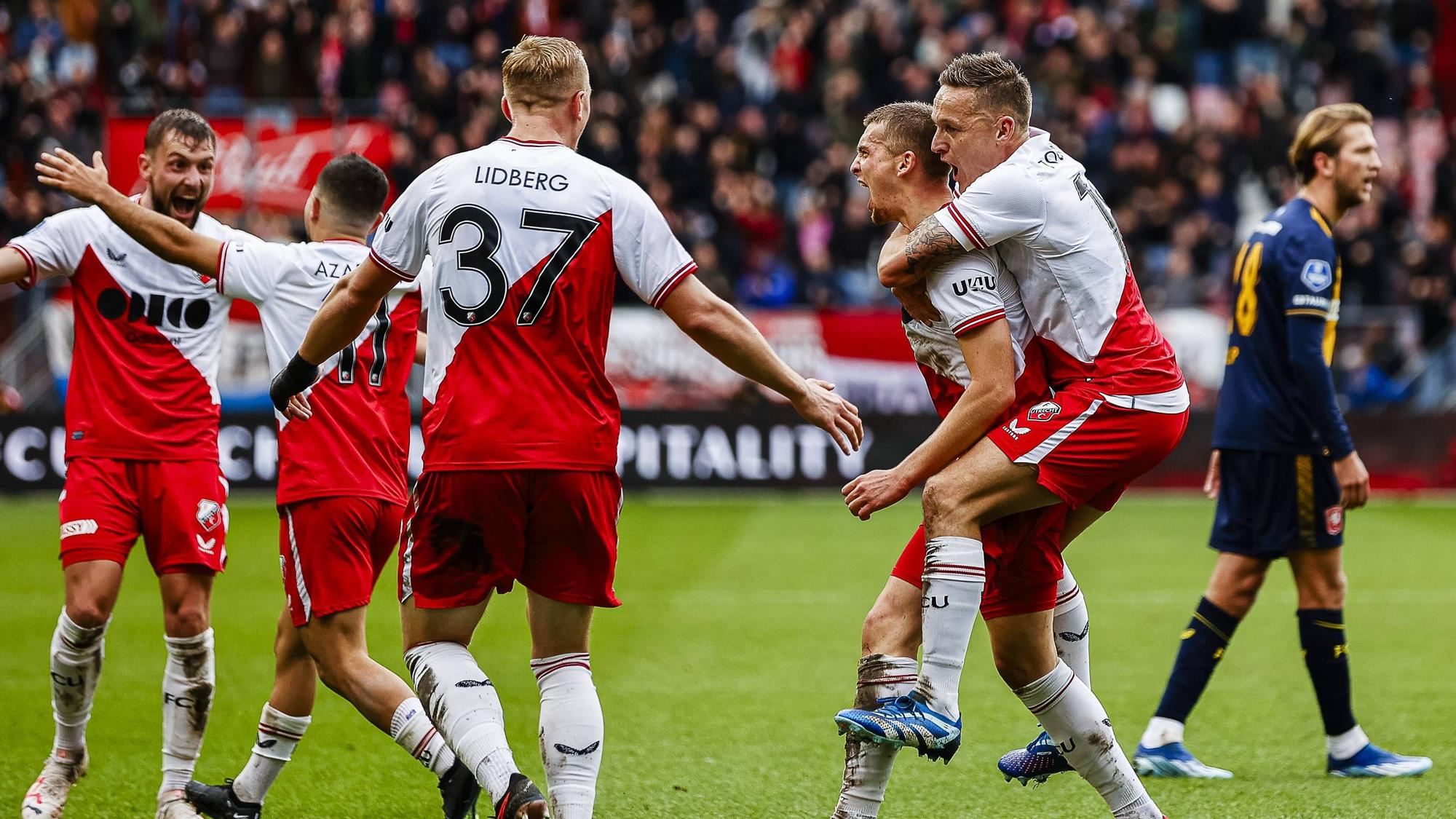 Die Spieler des FC Utrecht bejubeln einen Treffer