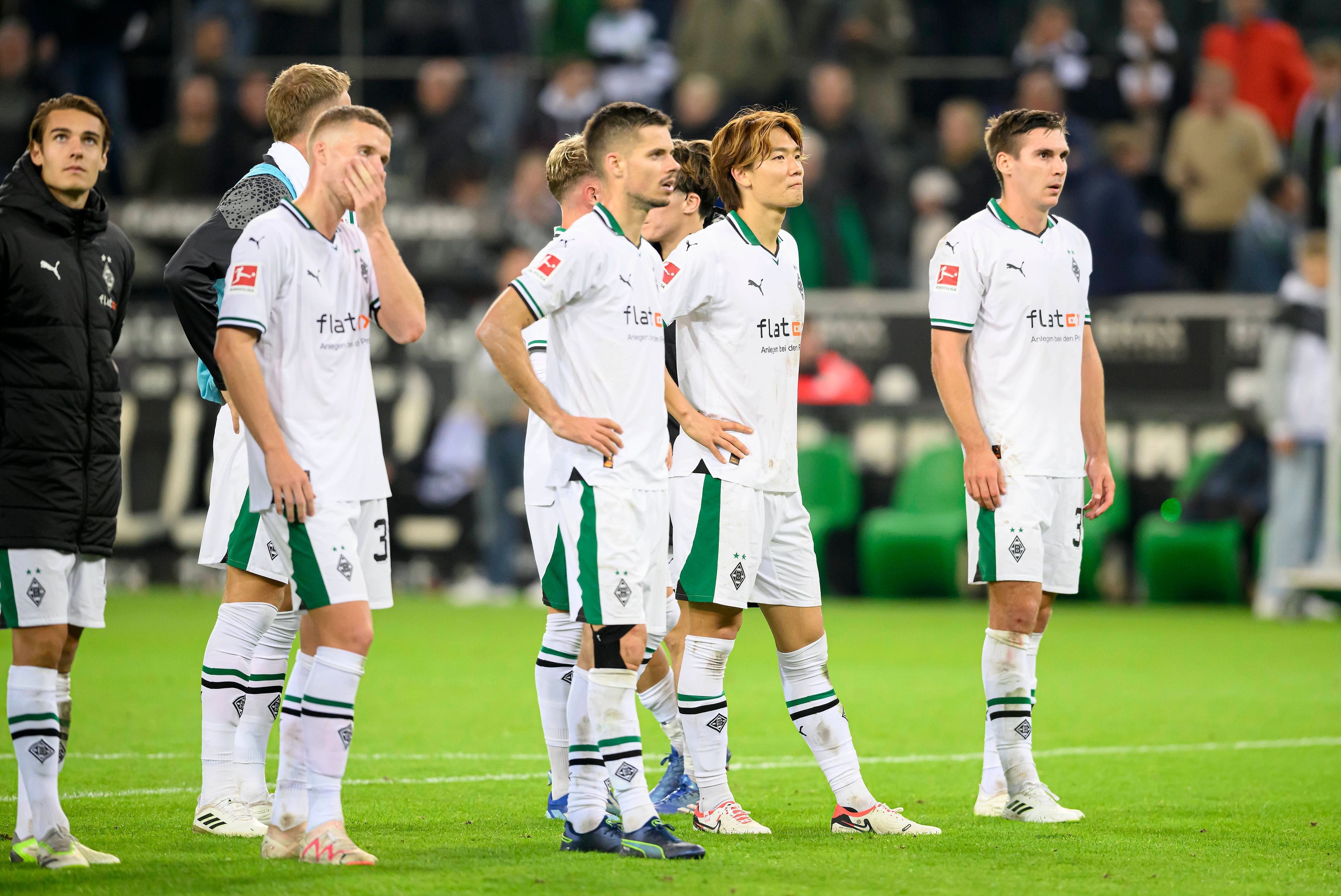 Spieler von Borussia Mönchengladbach sind enttäuscht.
