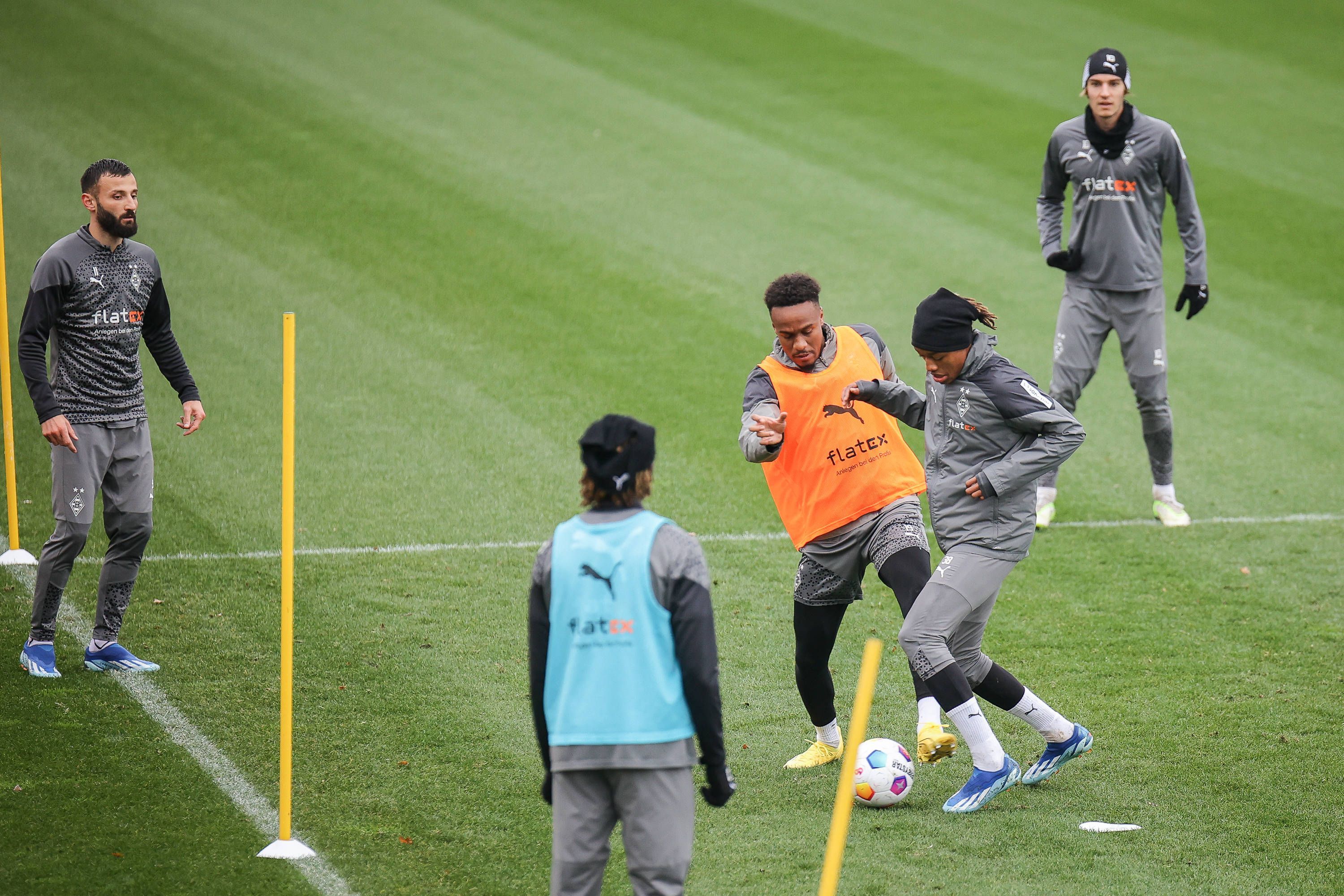 Borussia-Spieler auf dem Rasen.