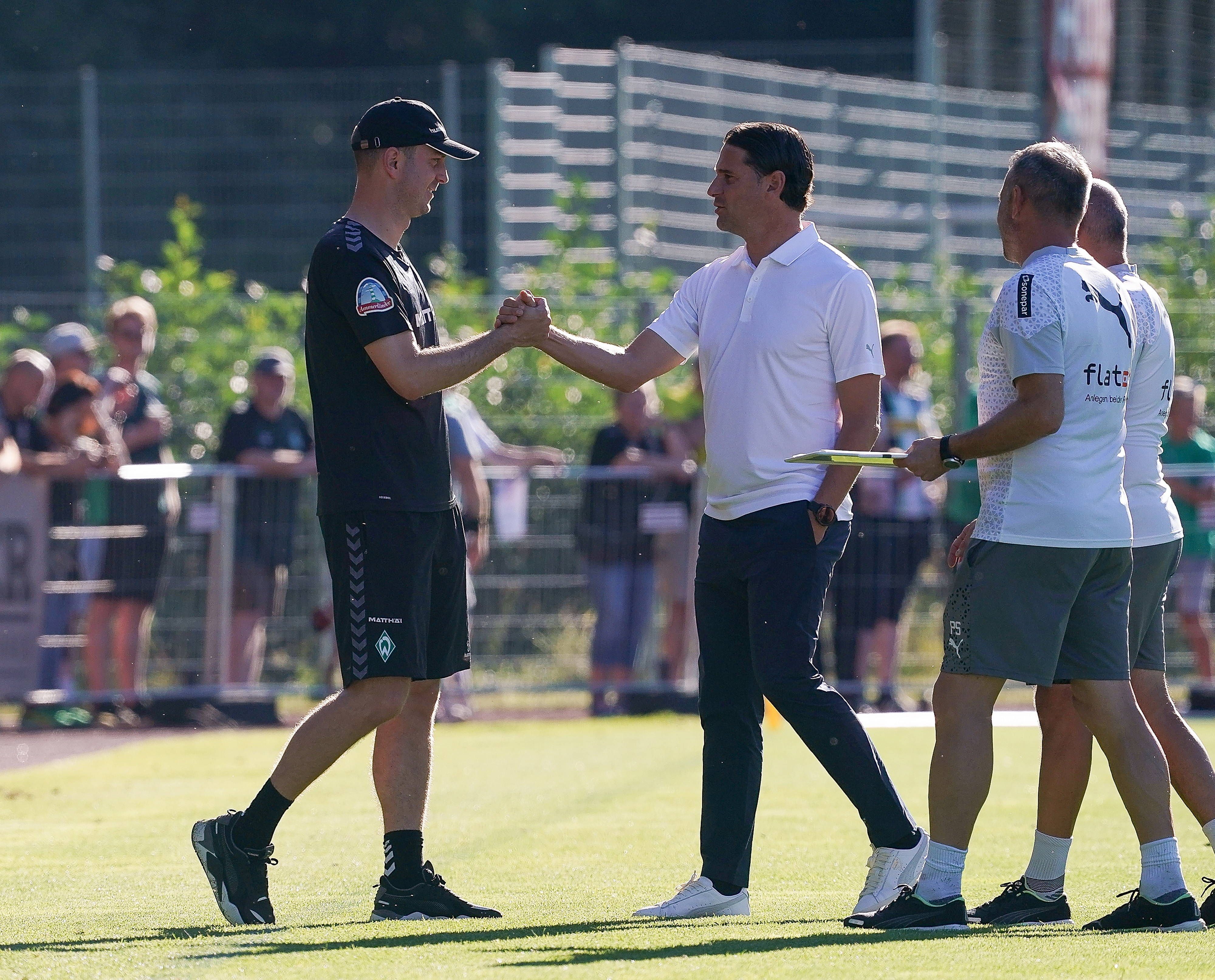 Ole Werner und Gerardo Seoane geben sich die Hand.