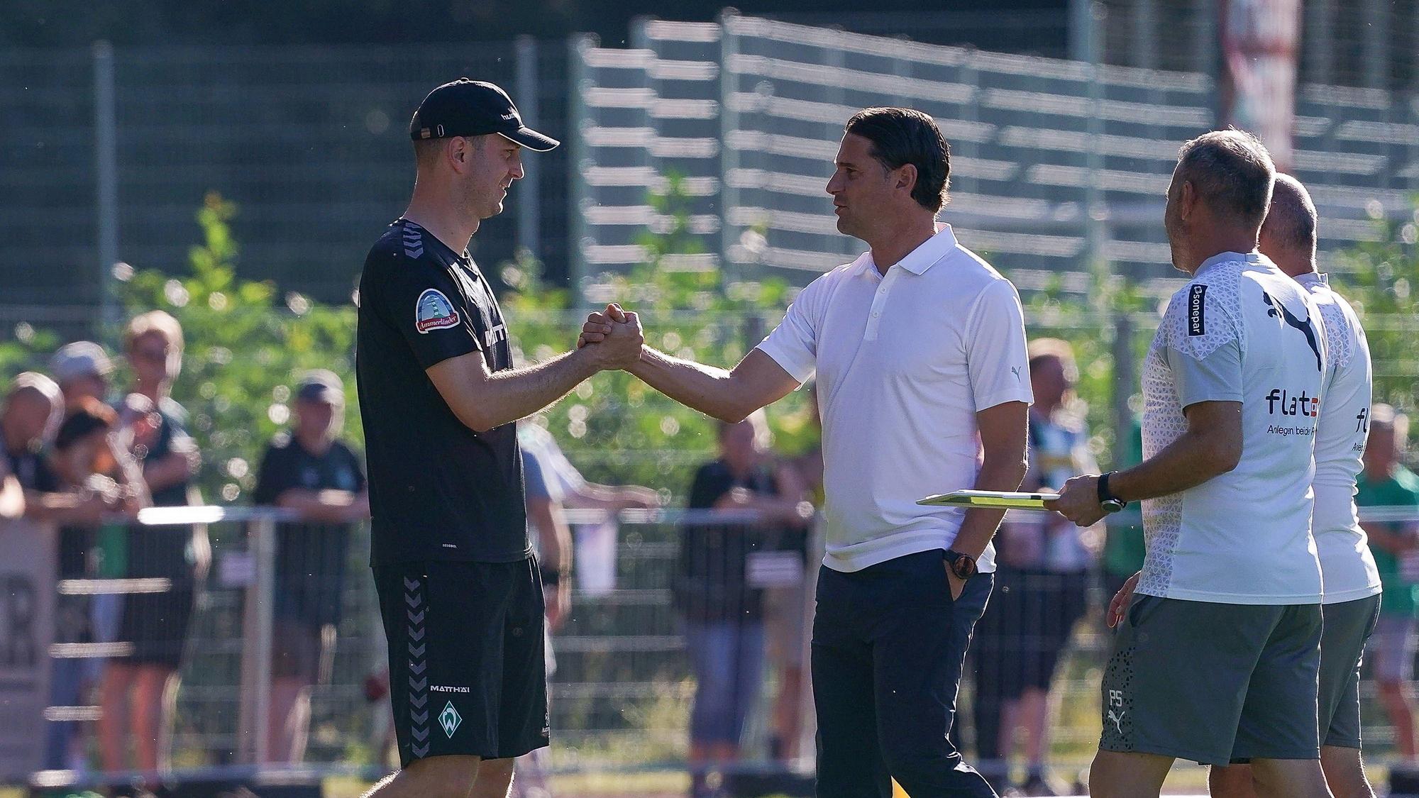 Ole Werner und Gerardo Seoane geben sich die Hand.