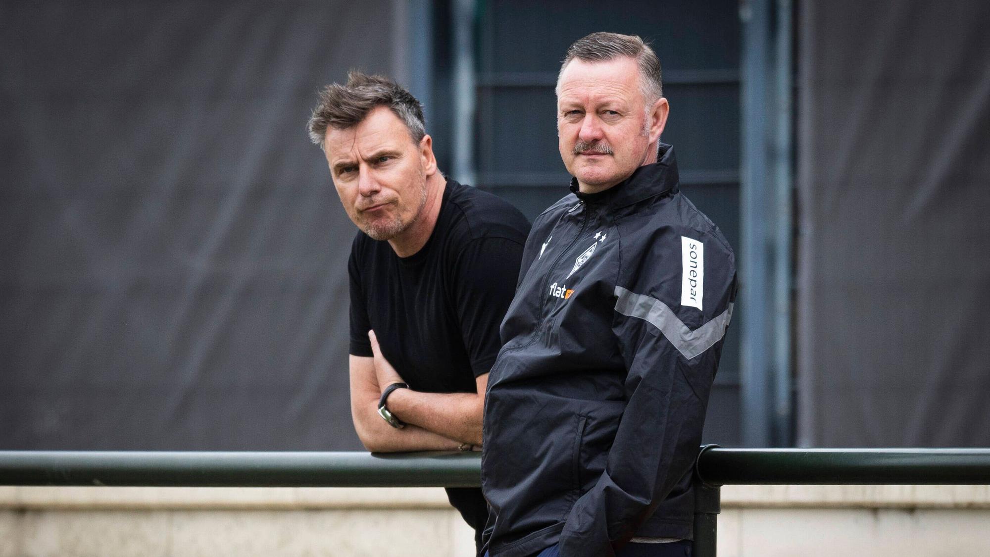 Steffen Korell und Roland Virkus am Trainingsplatz.