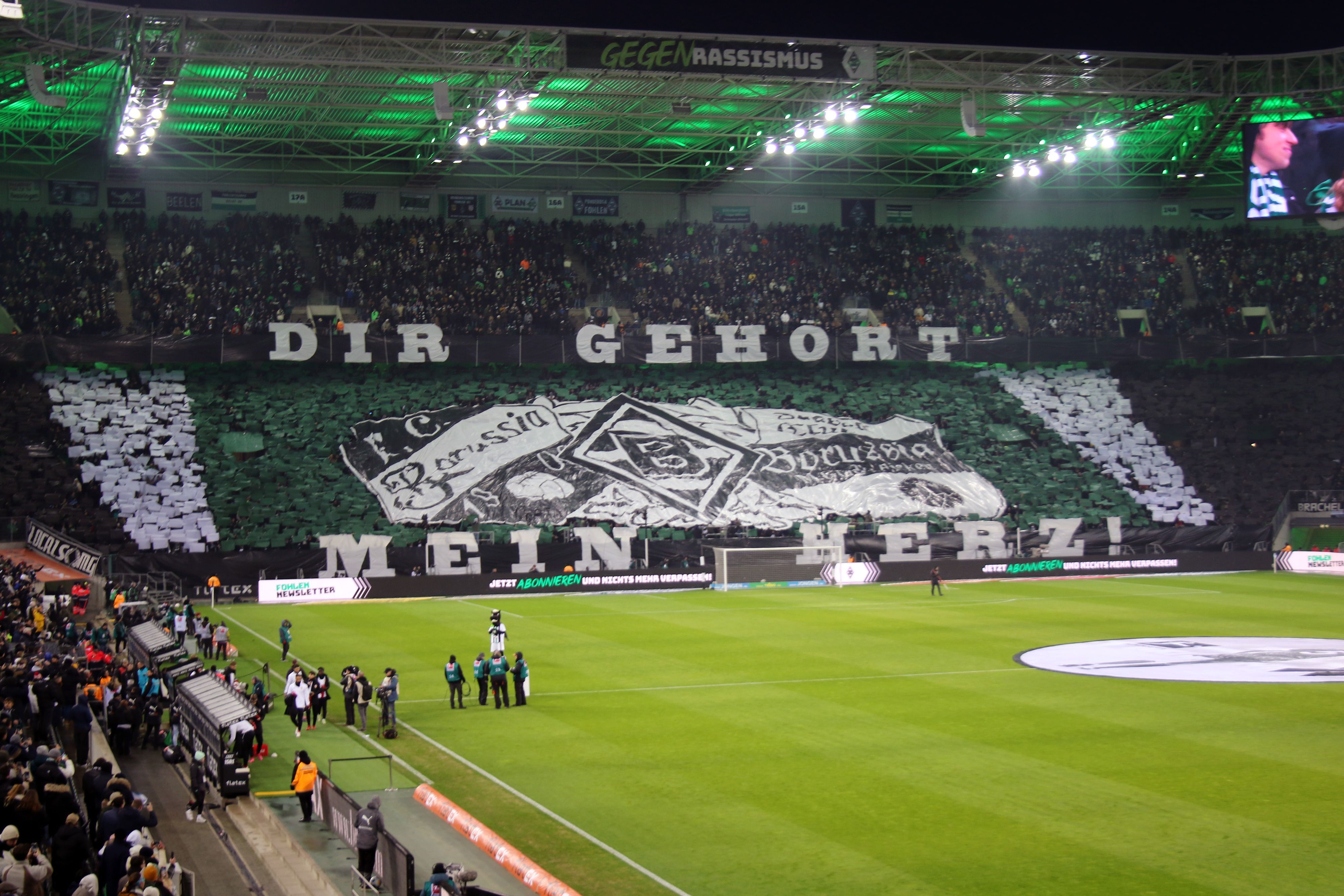 Eine Choreografie der Fans von Borussia Mönchengladbach.