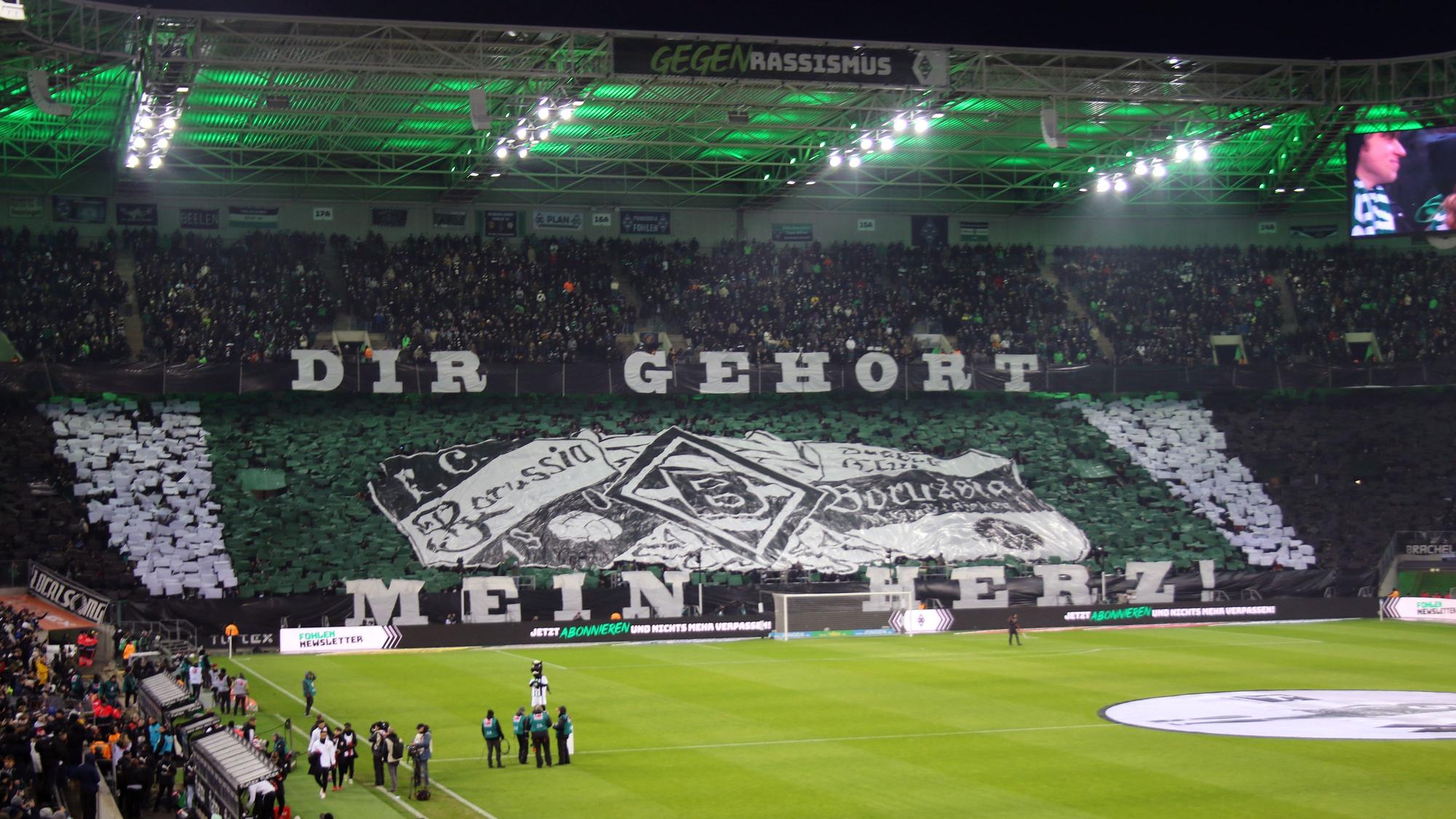 Eine Choreografie der Fans von Borussia Mönchengladbach.