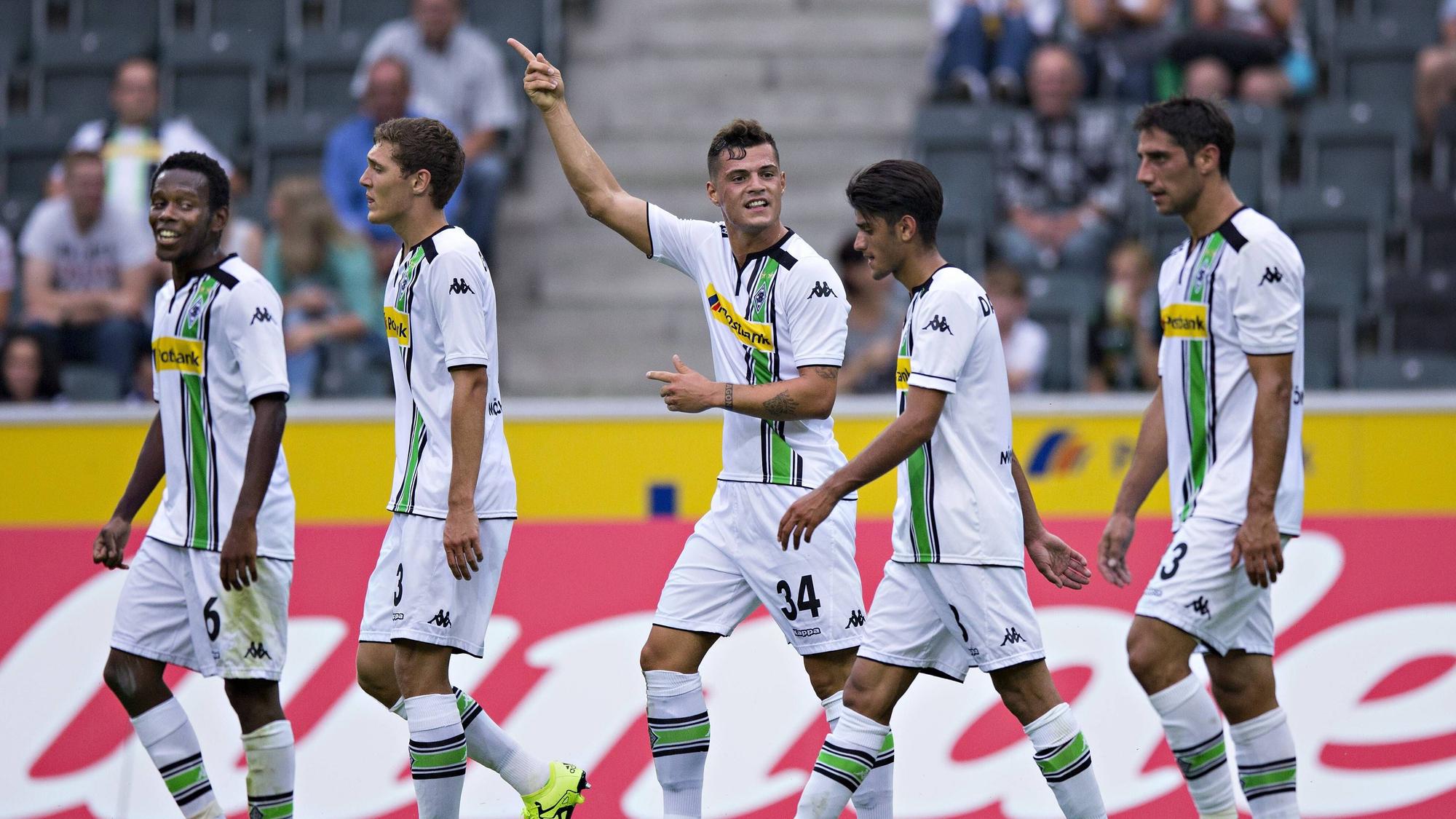 Borussia-Spieler bei einem Testspiel.