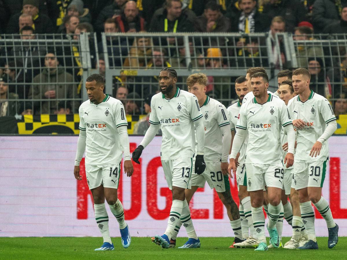 Borussia-Spieler nach einem Torjubel.