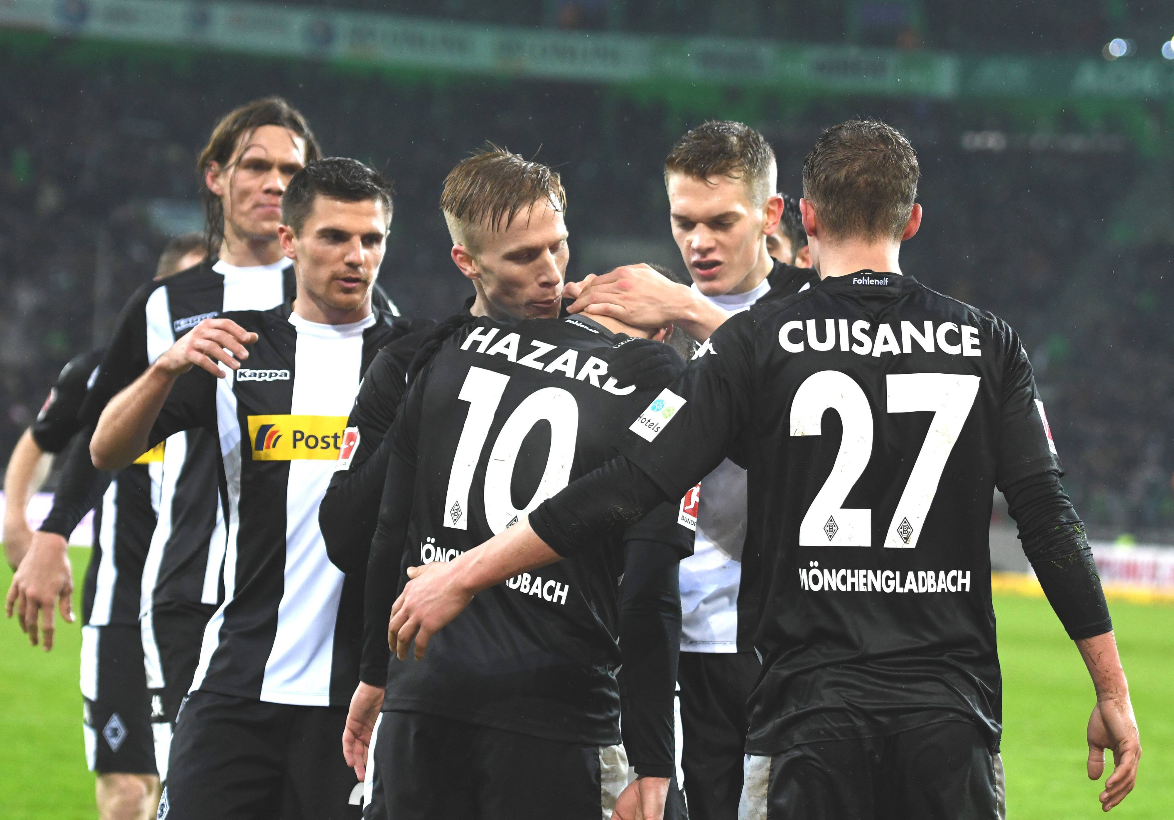 Borussia-Spielern feiern einen Treffer.