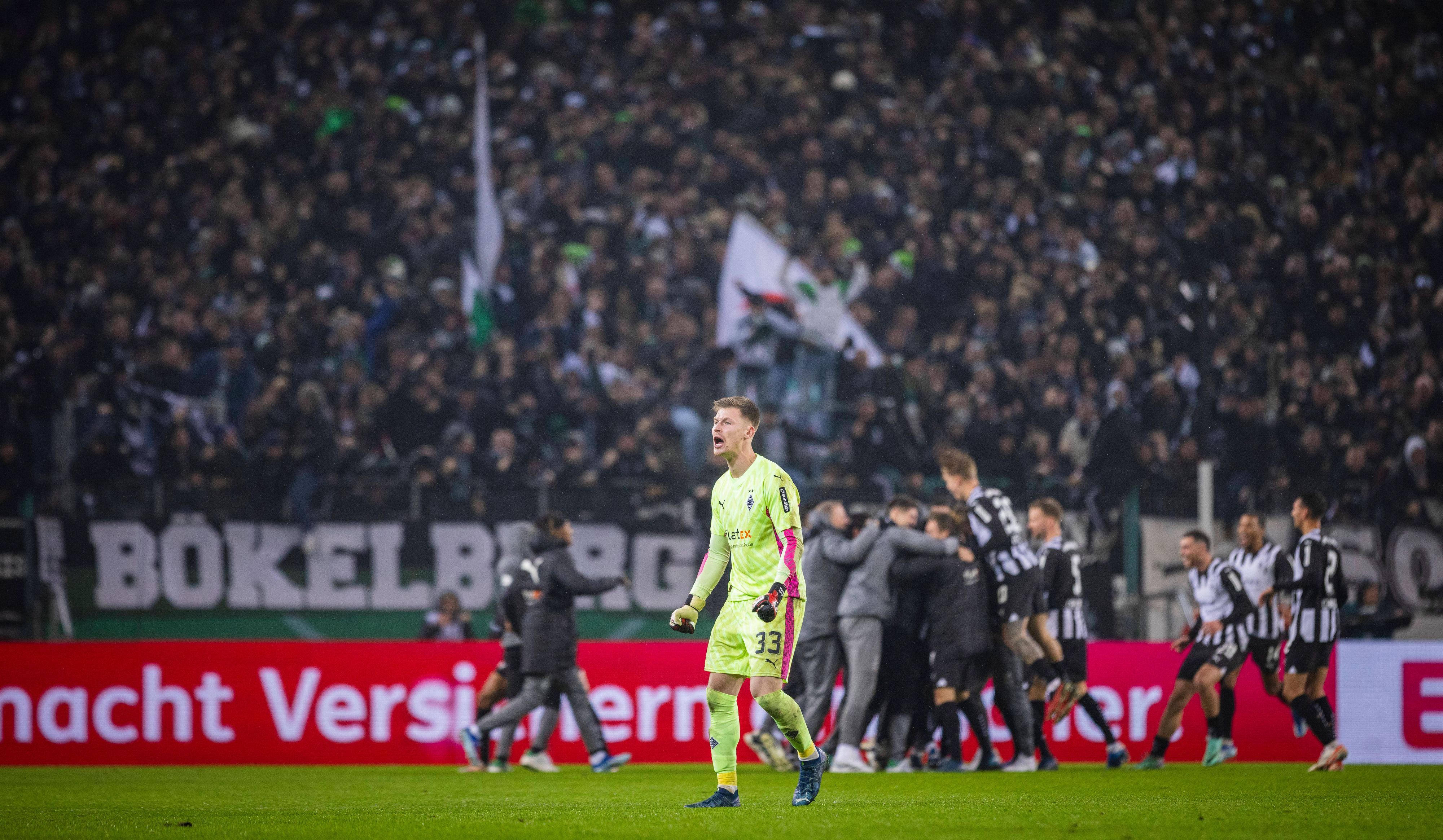 Die Spieler von Borussia Mönchengladbach in Extase.