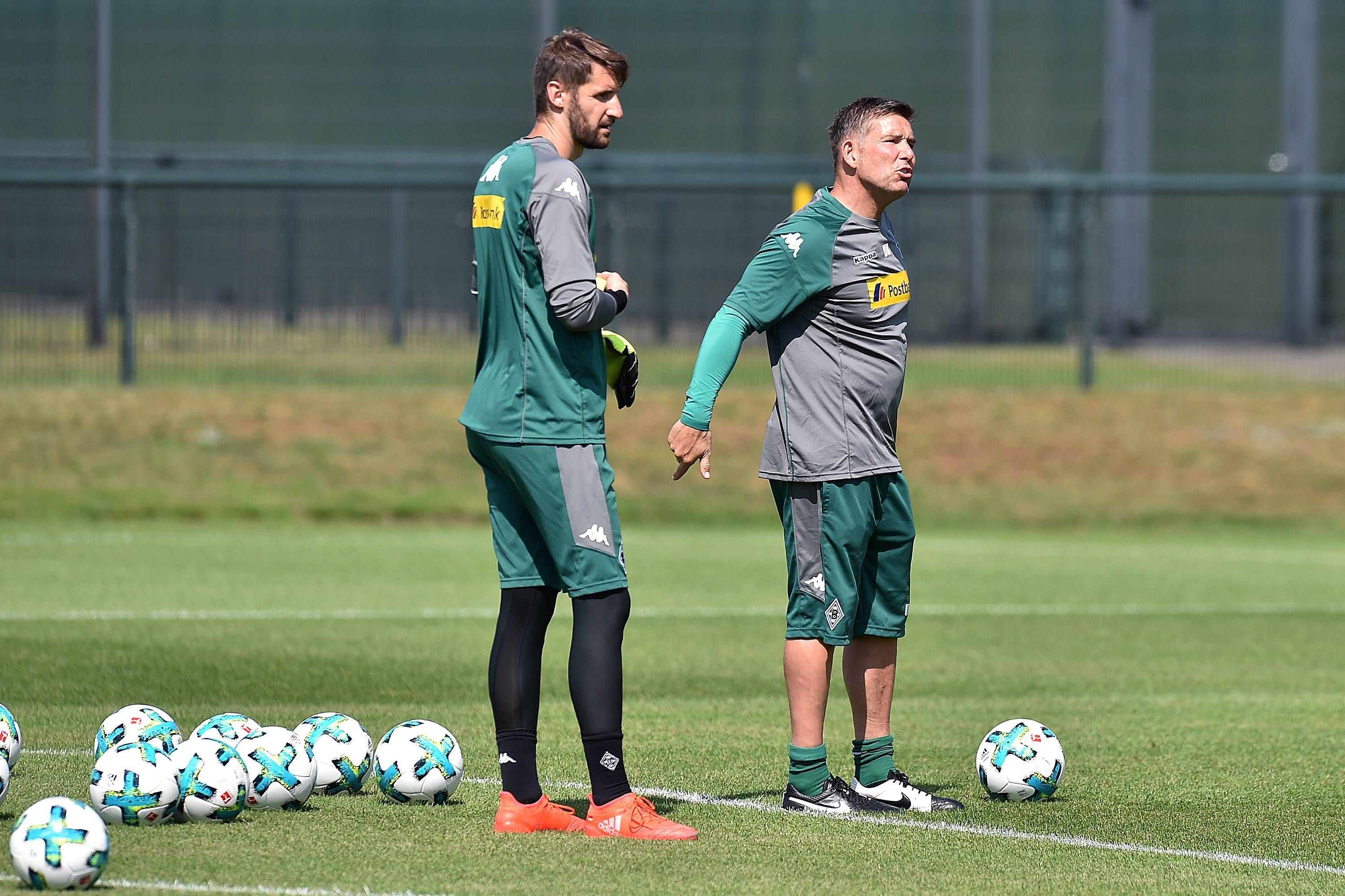 Christofer Heimeroth und Uwe Kamps auf dem Trainingsplatz.