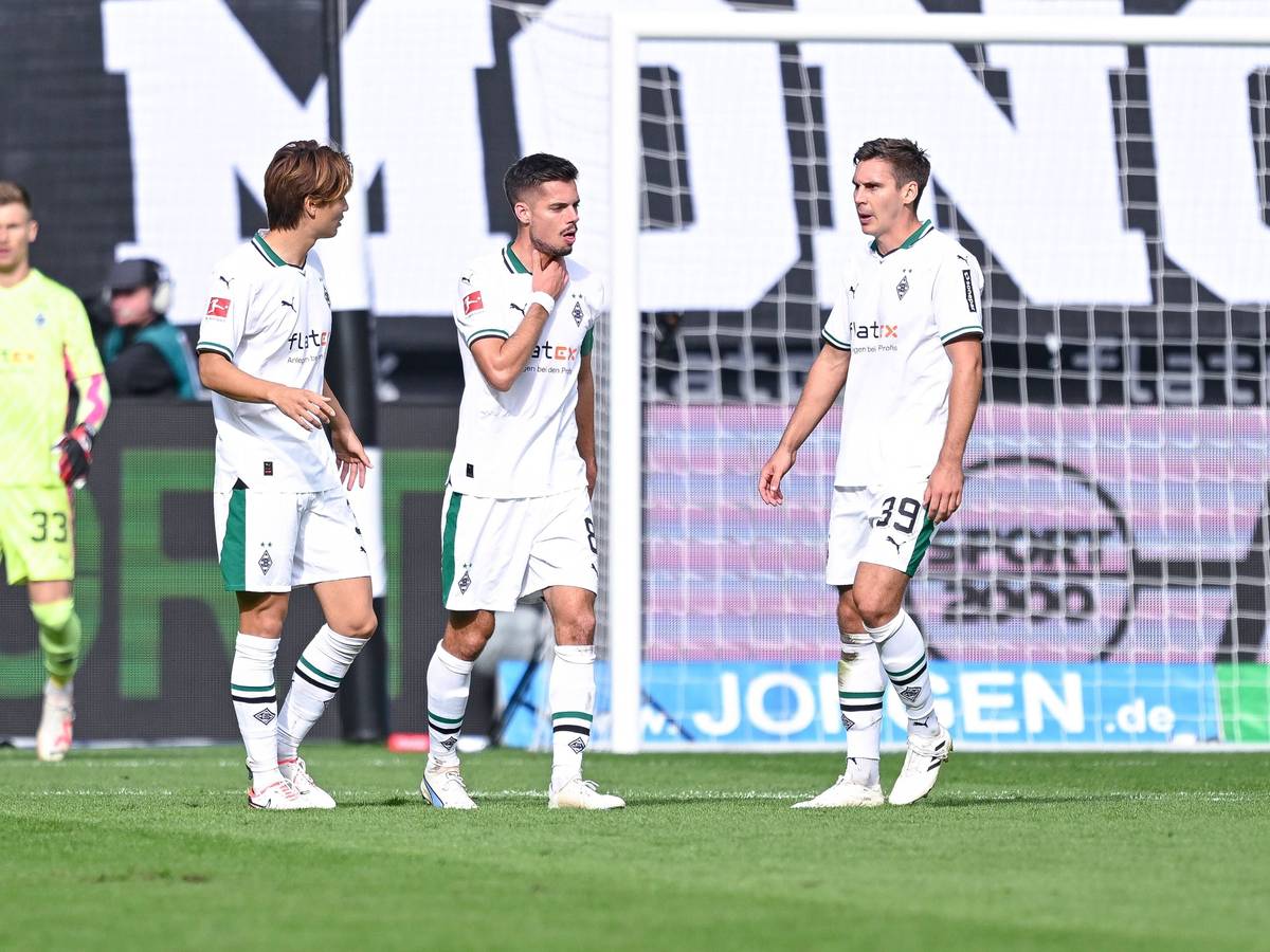 Spieler von Borussia Mönchengladbach während eines Spiels.