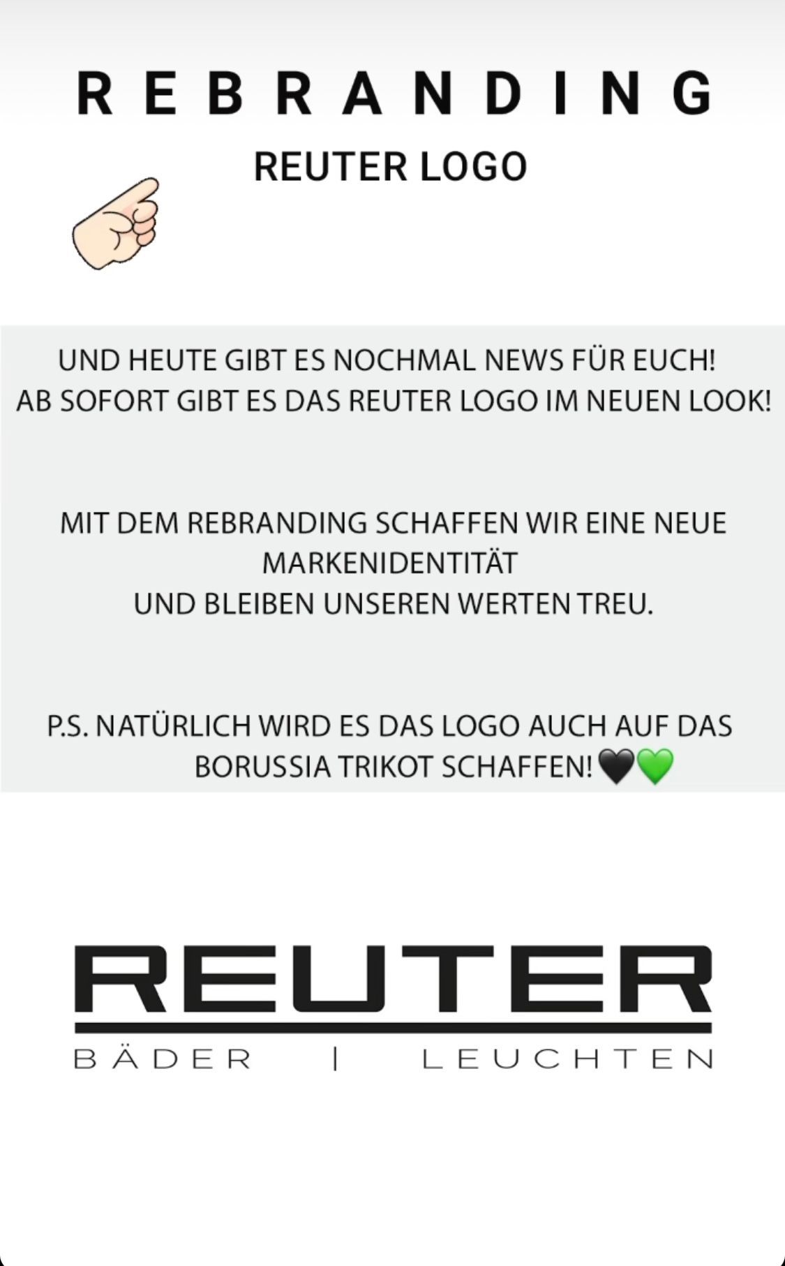 Instagram-Story von Reuter zum Logo für das Borussia-Trikot.