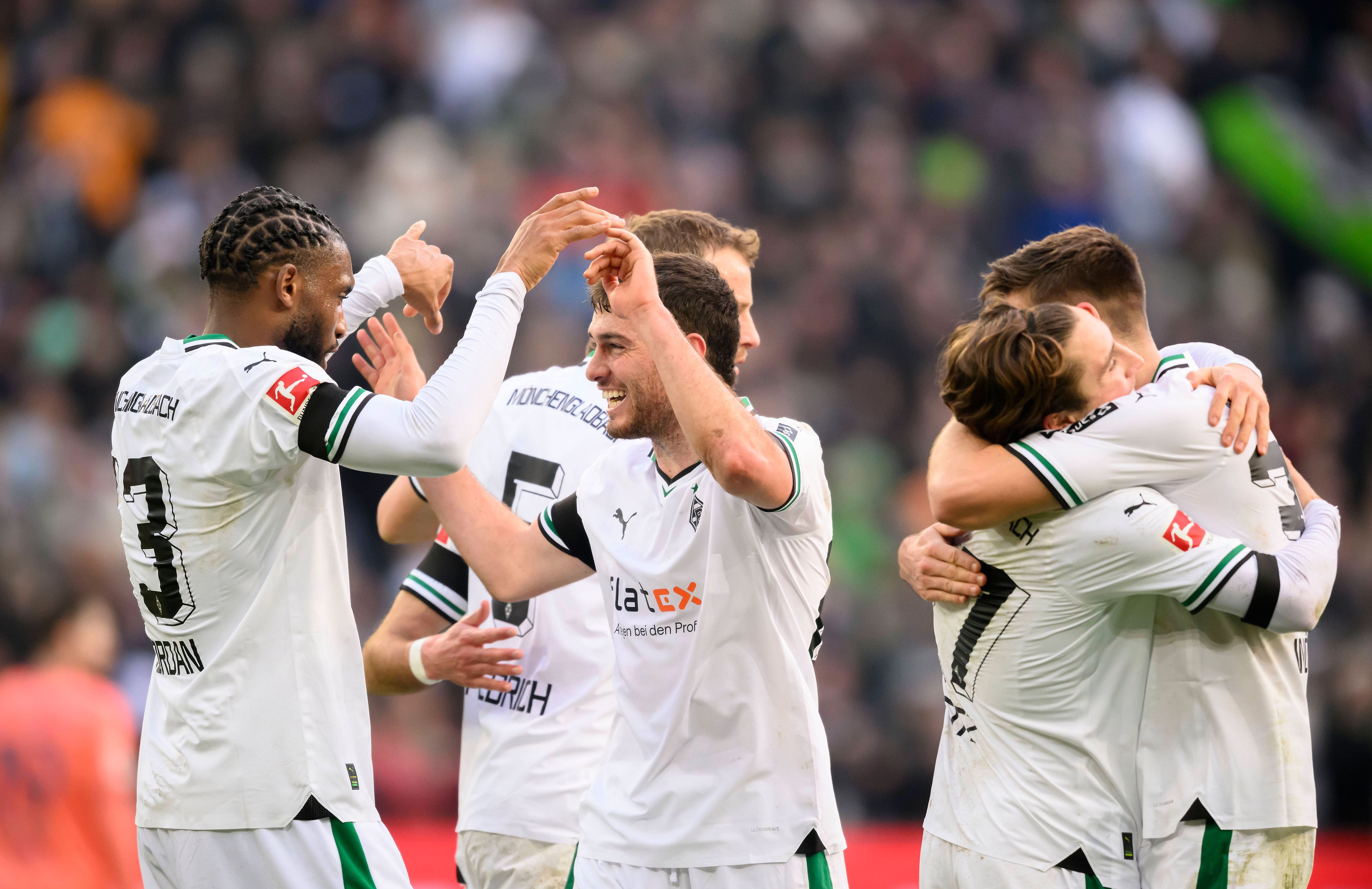Borussia-Spieler beim Torjubel.