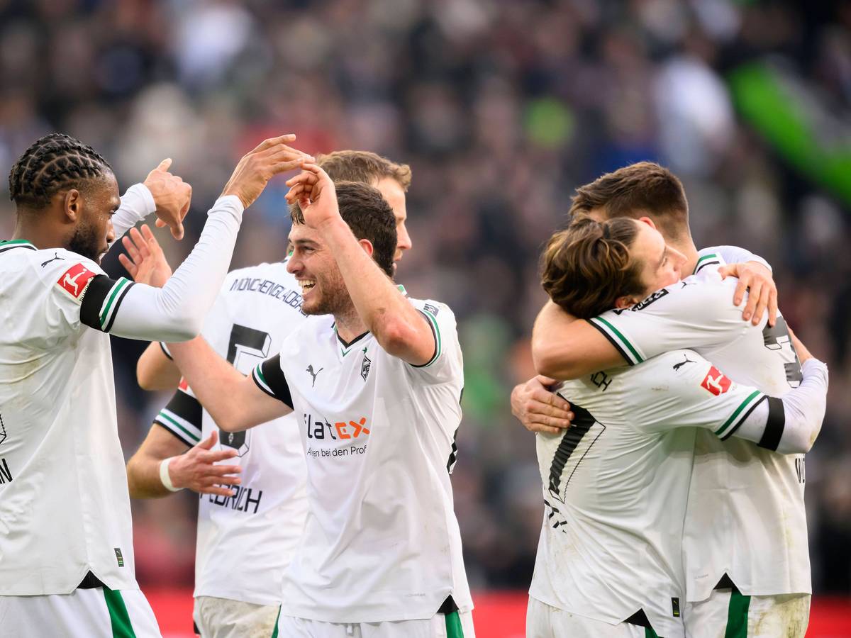 Borussia-Spieler beim Torjubel.
