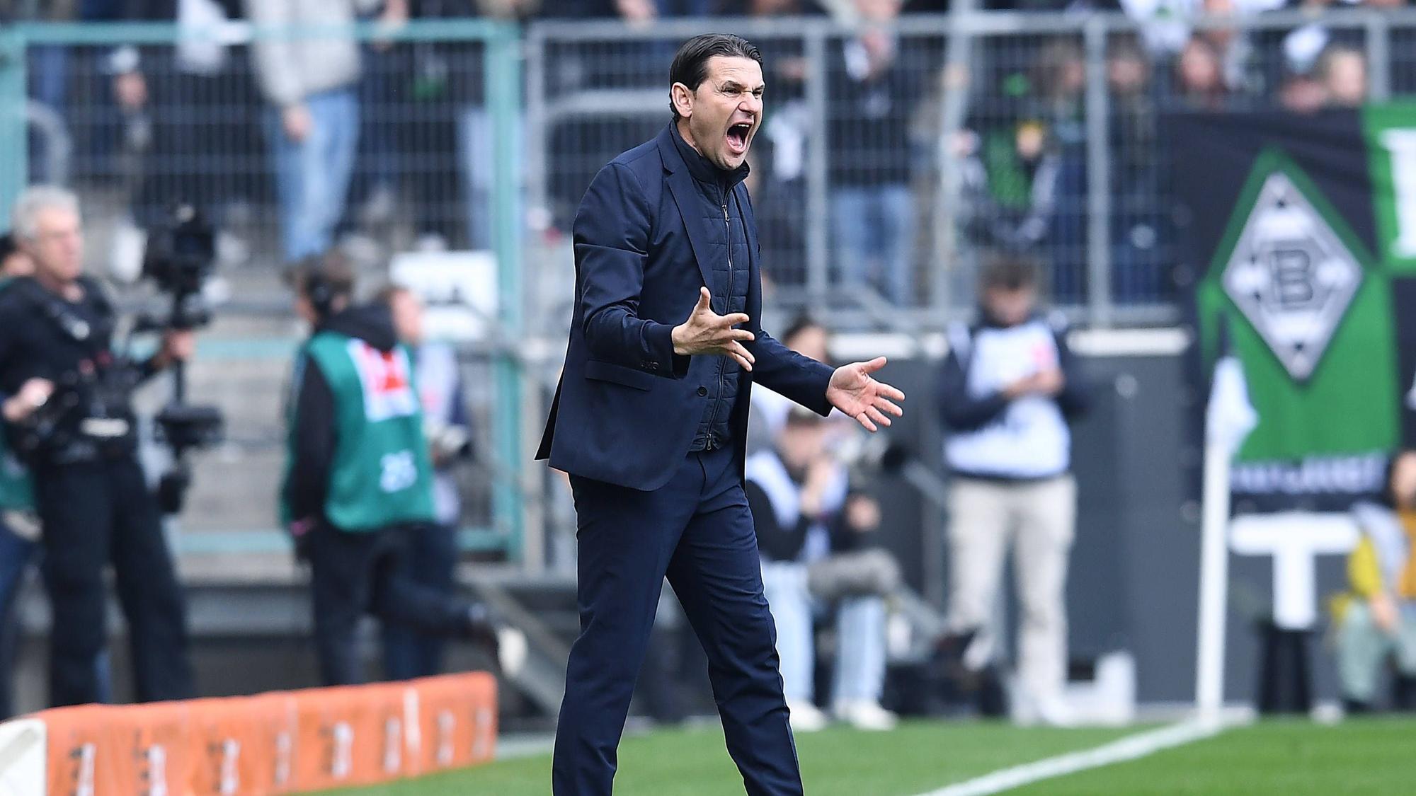 Gerardo Seoane gestikuliert am Spielfeldrand.