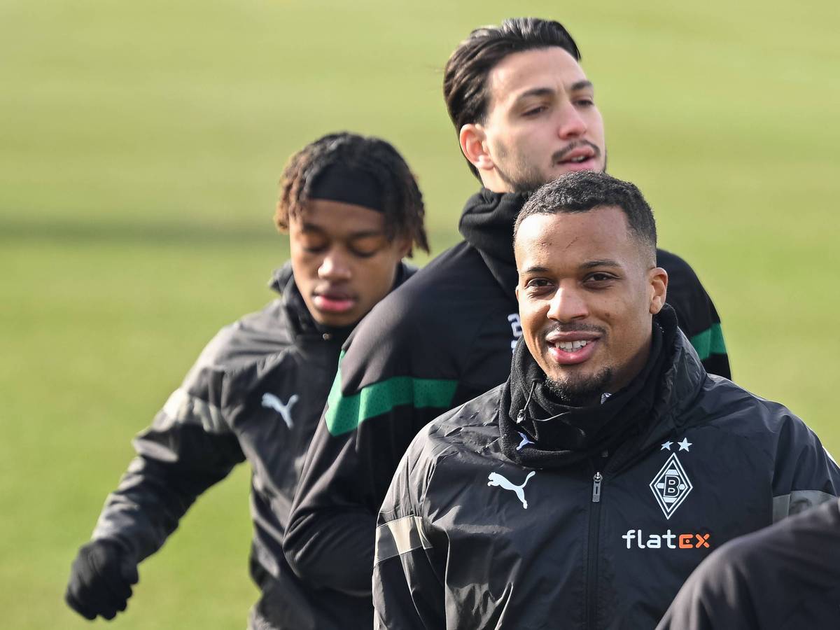 Spieler von Borussia Mönchengladbach während einer Trainingseinheit.