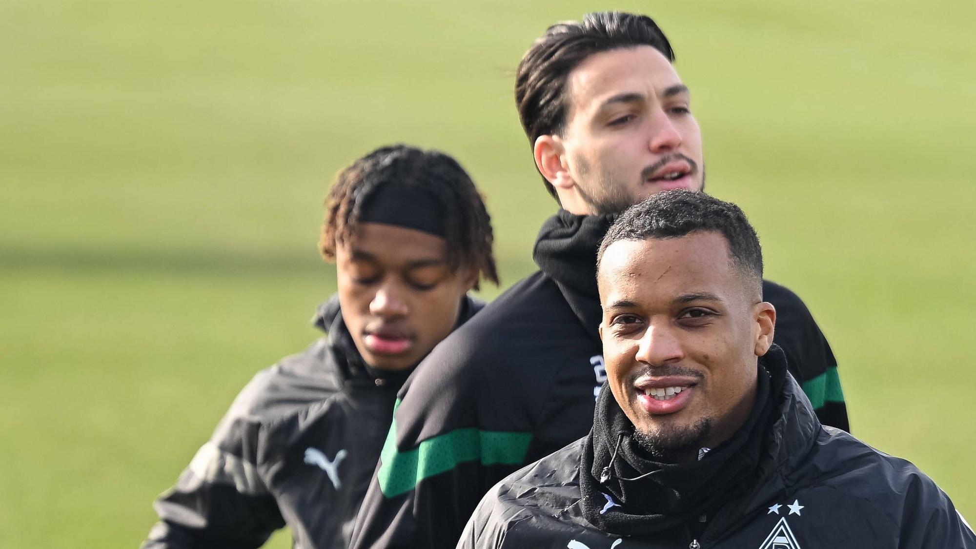 Spieler von Borussia Mönchengladbach während einer Trainingseinheit.