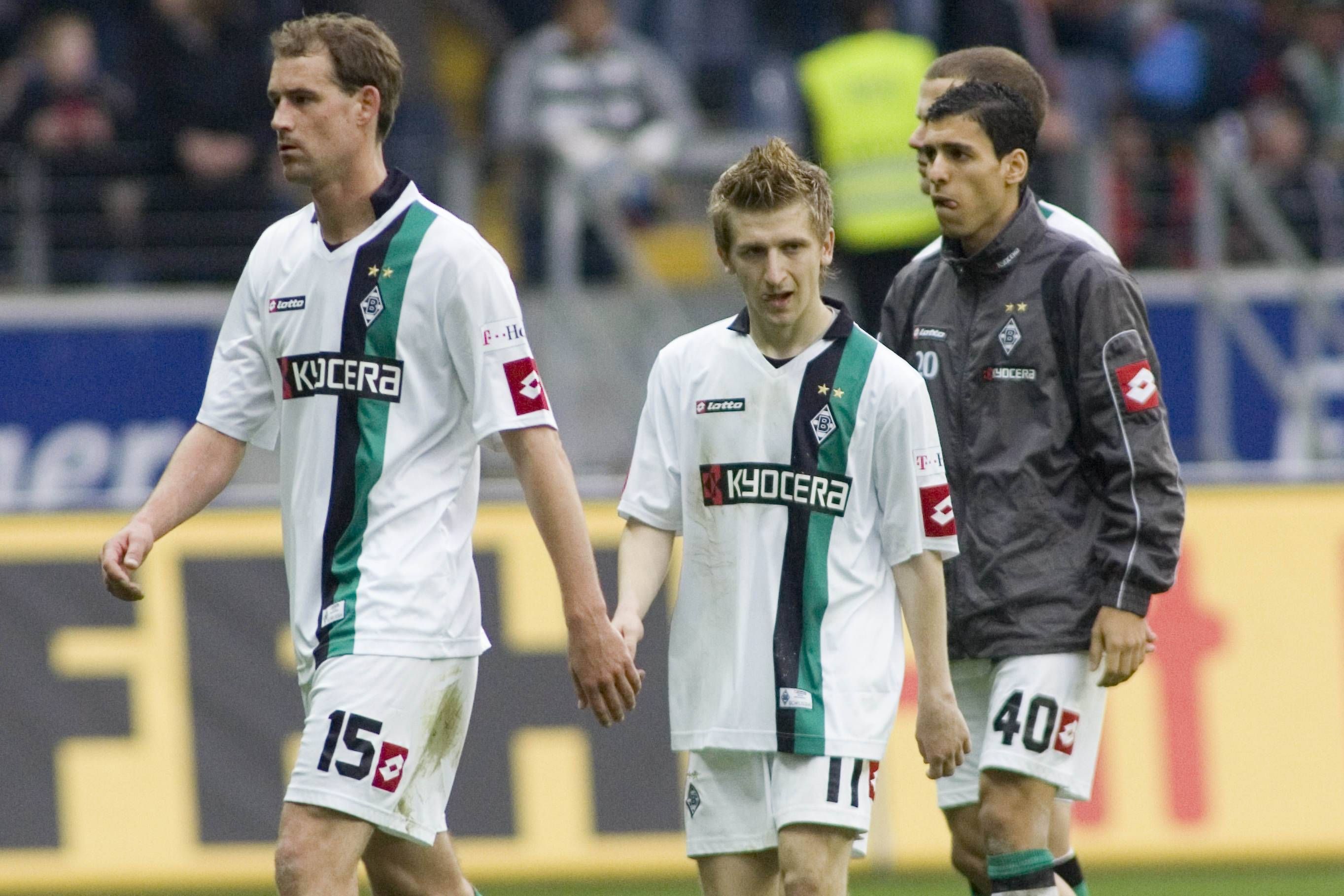 Thomas Kleine, Marko Marin und Karim Matmour enttäuscht im Gladbach-Trikot.
