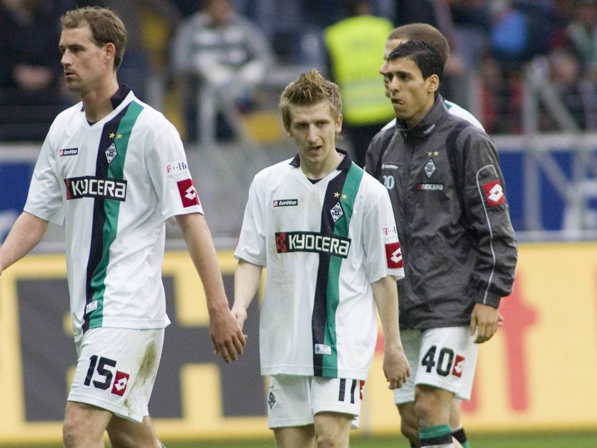 Thomas Kleine, Marko Marin und Karim Matmour enttäuscht im Gladbach-Trikot.