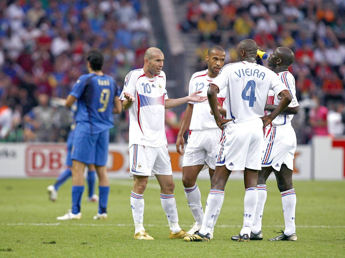 Zinedine Zidane, Thierry Henry, Patrick Vieira und Lilian Thuram beim WM-Finale.