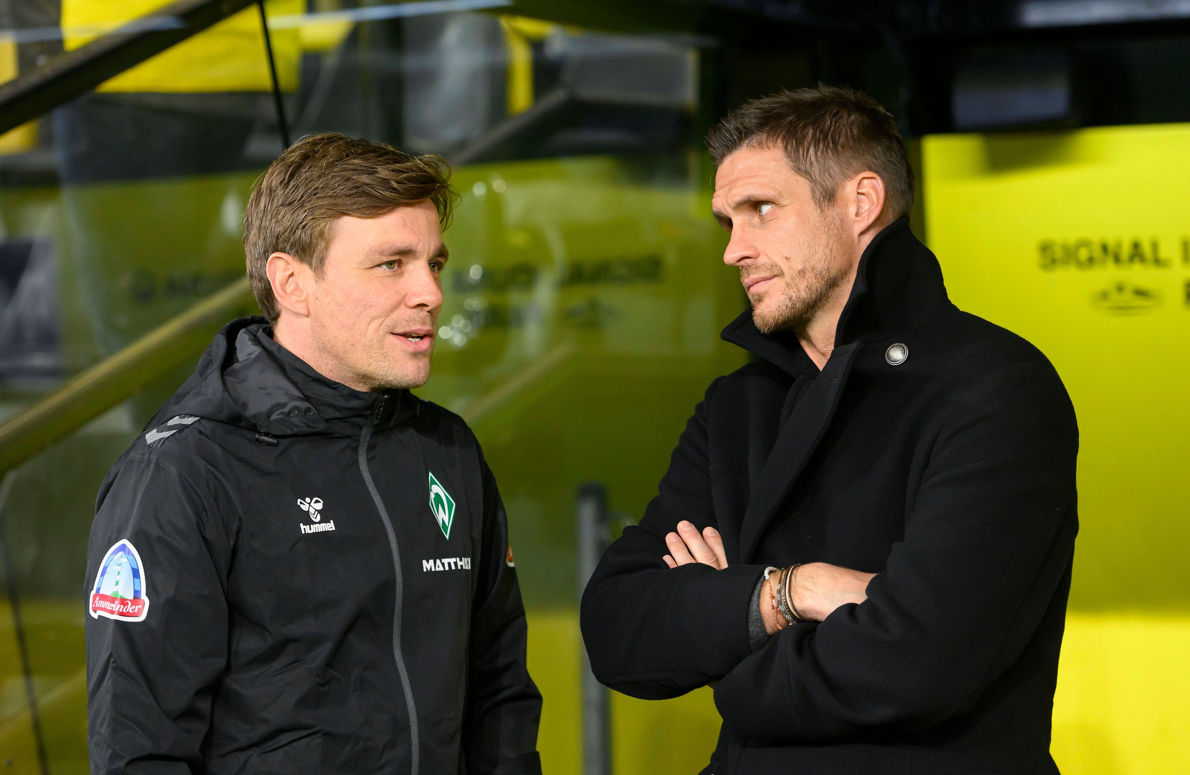 Clemens Fritz und Sebastian Kehl im Gespräch.
