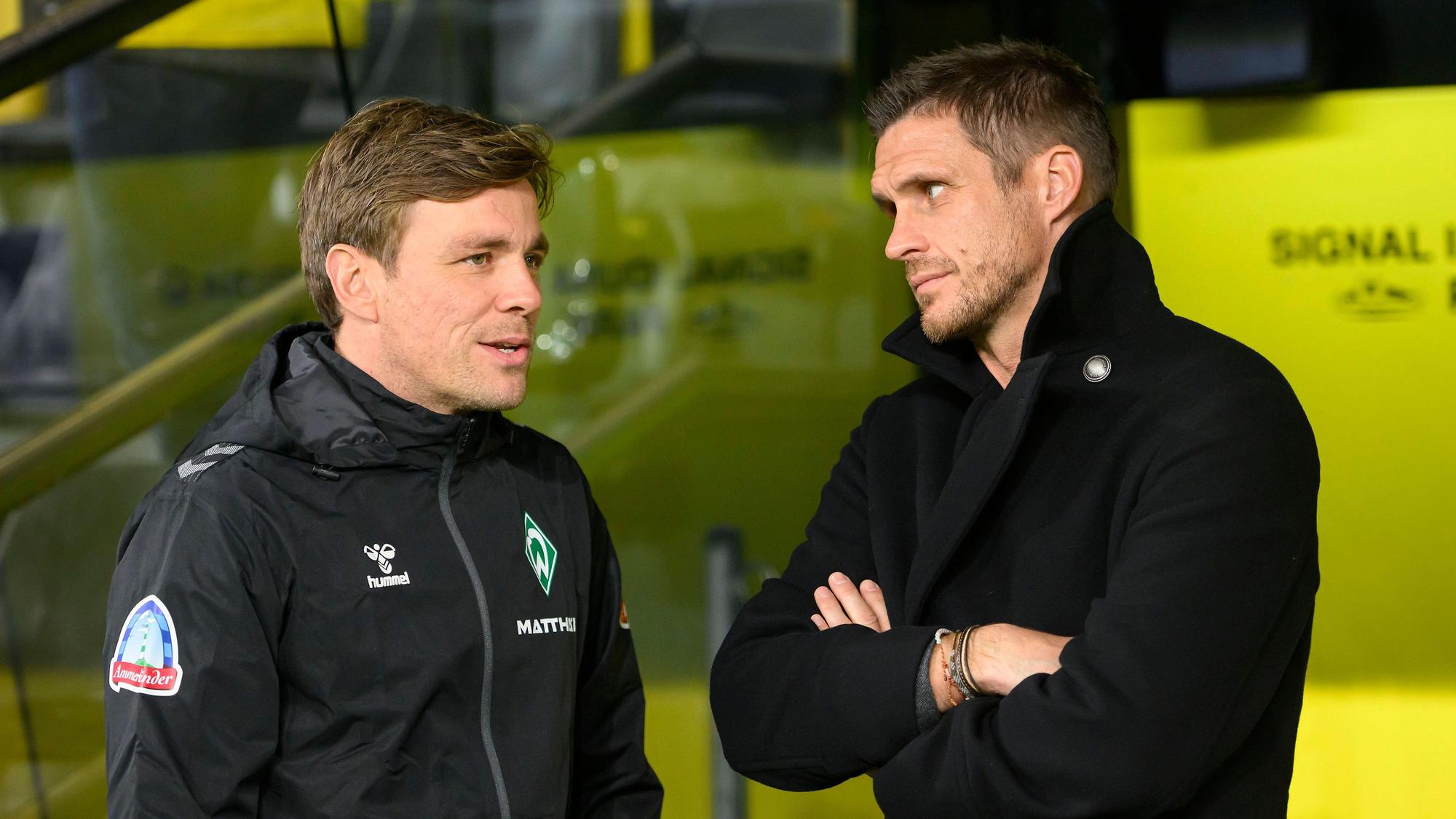 Clemens Fritz und Sebastian Kehl im Gespräch.